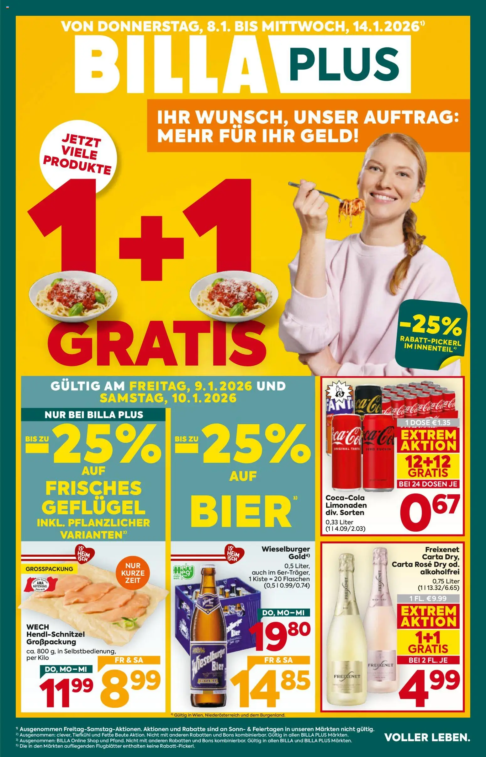 Billa Plus Flugblatt - Seite 1- gültig ab 08.01.2026