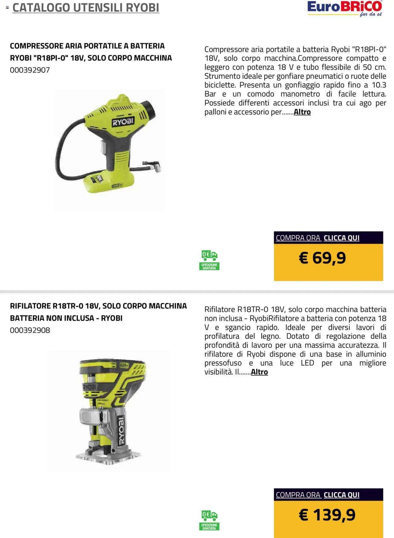 Eurobrico Utensili Ryobi catalogo - pagina 10 - valido dal 23/07/2025