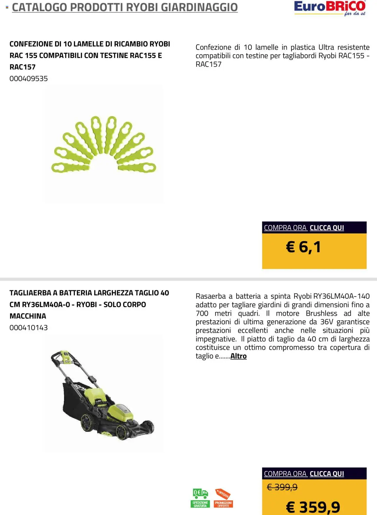 Eurobrico Prodotti Ryobi Giardinaggio catalogo - pagina 52 - valido dal 23/07/2025