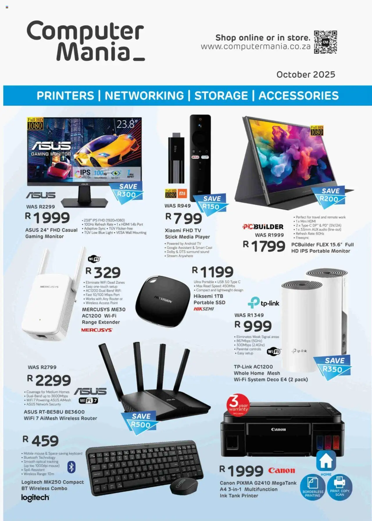 Computer Mania - Printer, Networking, Storage, Accessories - page 1- valid from 01/10/2025