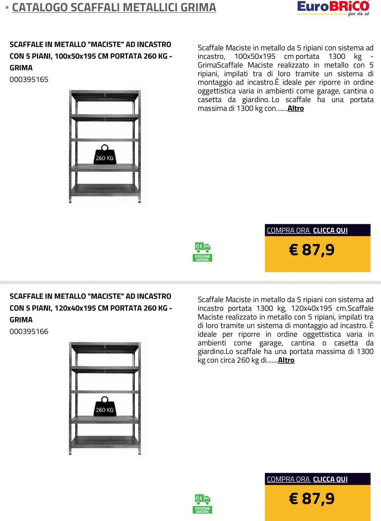 Eurobrico Scaffali metallici Grima catalogo - pagina 8 - valido dal 23/07/2025