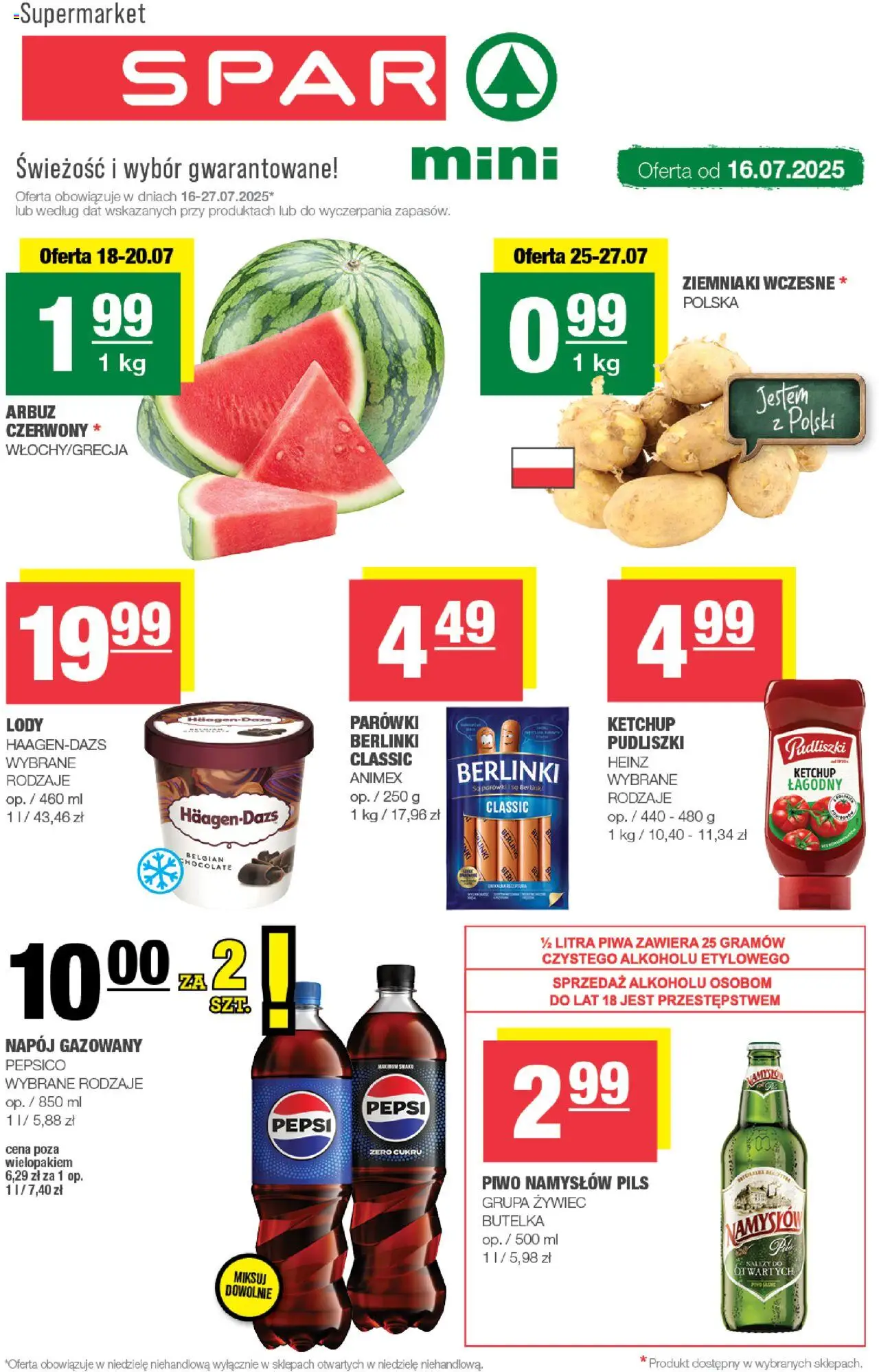Spar Gazetka - Mini - strona 1- ważny od 16.07.2025