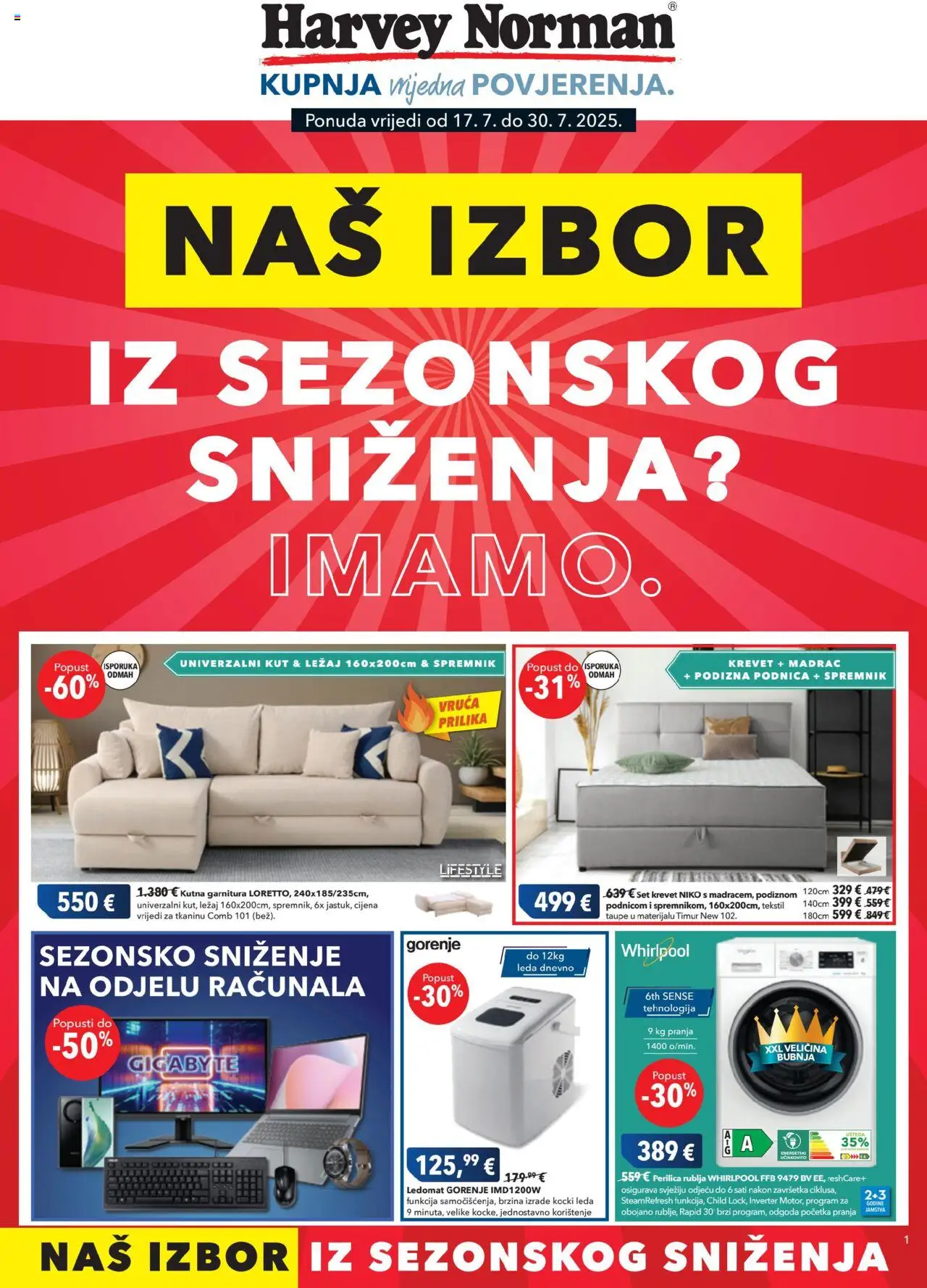 Katalog Harvey Norman - stranica 1- važeći od 17.07.2025