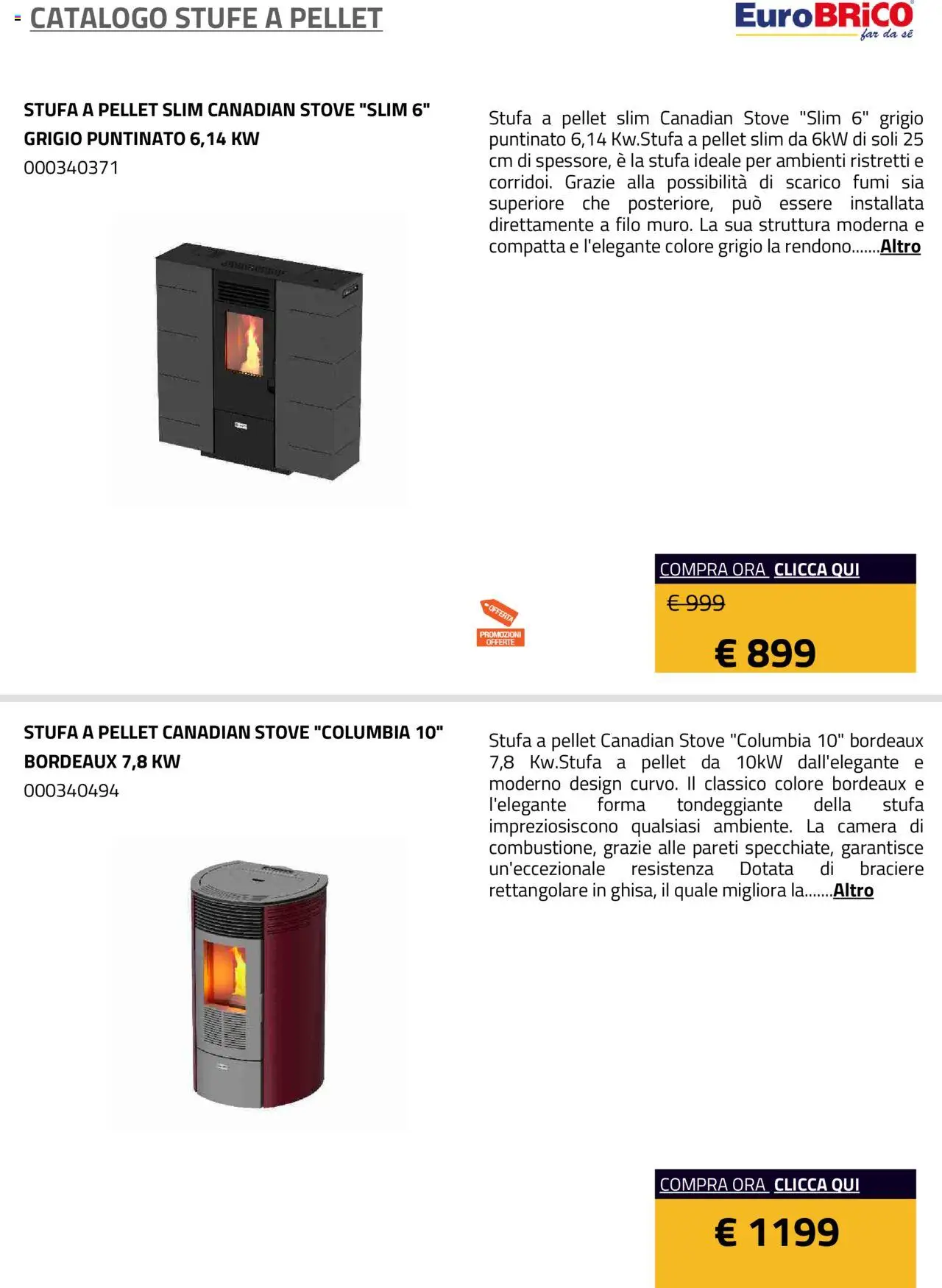 Eurobrico Stufe a Pellet catalogo - pagina 12 - valido dal 23/07/2025