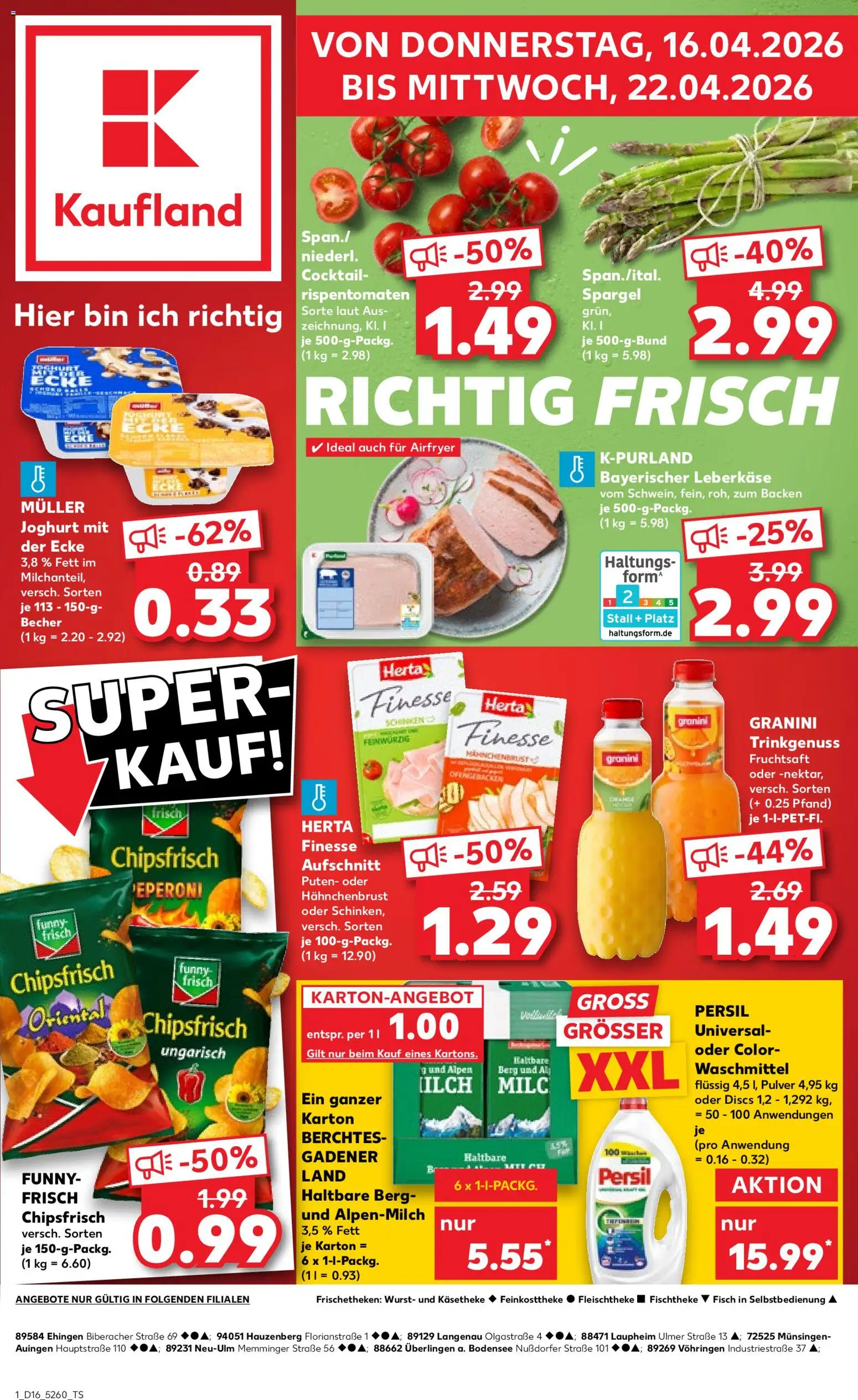 Kaufland Německo leták - strana 1- platný od 16.04.2026