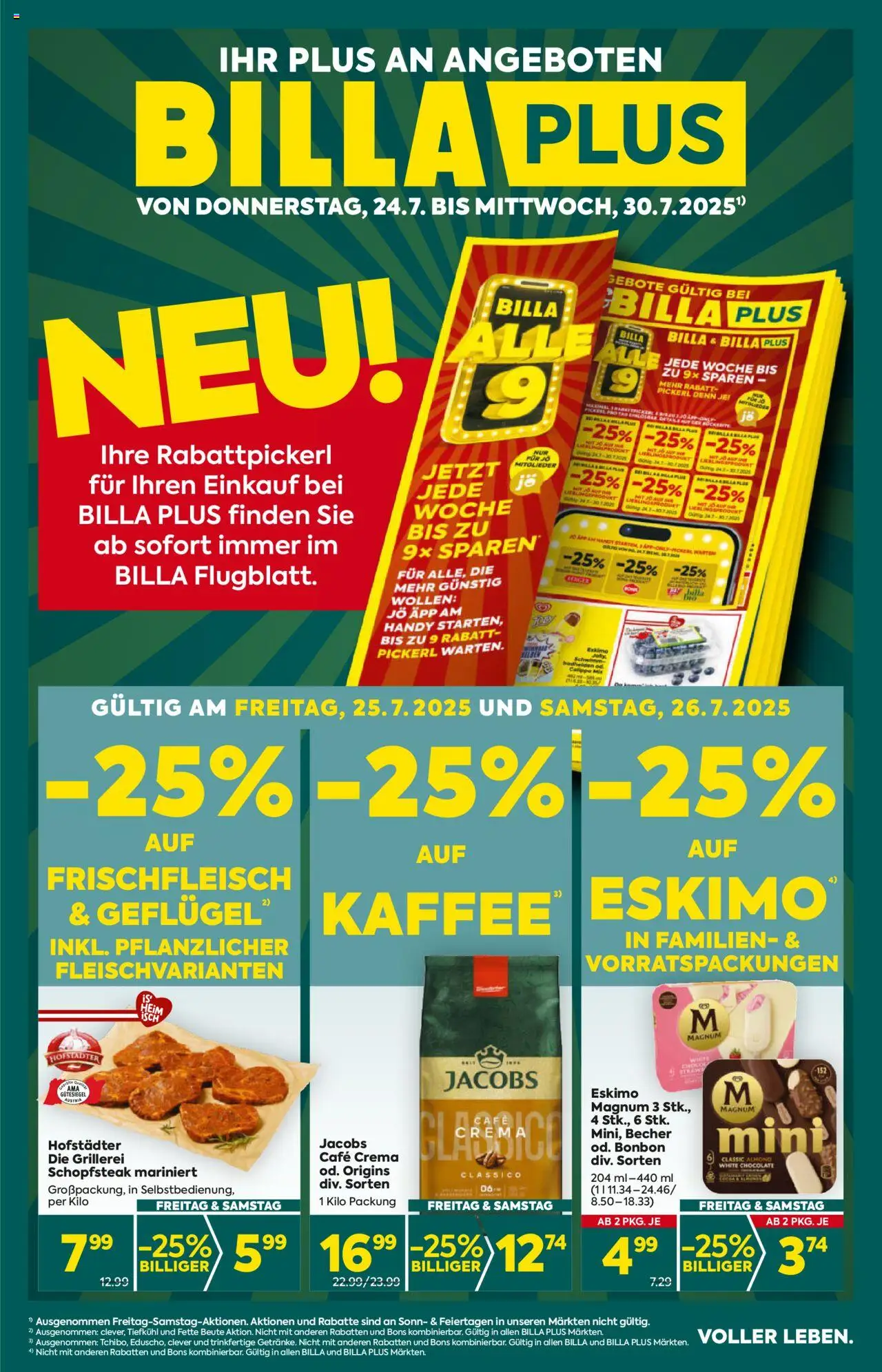 Billa Plus Flugblatt - Seite 1- gültig ab 24.07.2025