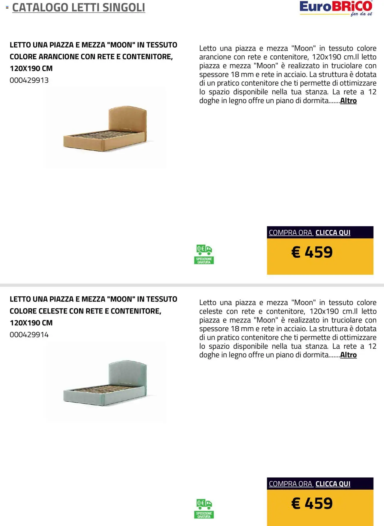 Eurobrico Letti Singoli catalogo - pagina 37 - valido dal 23/07/2025