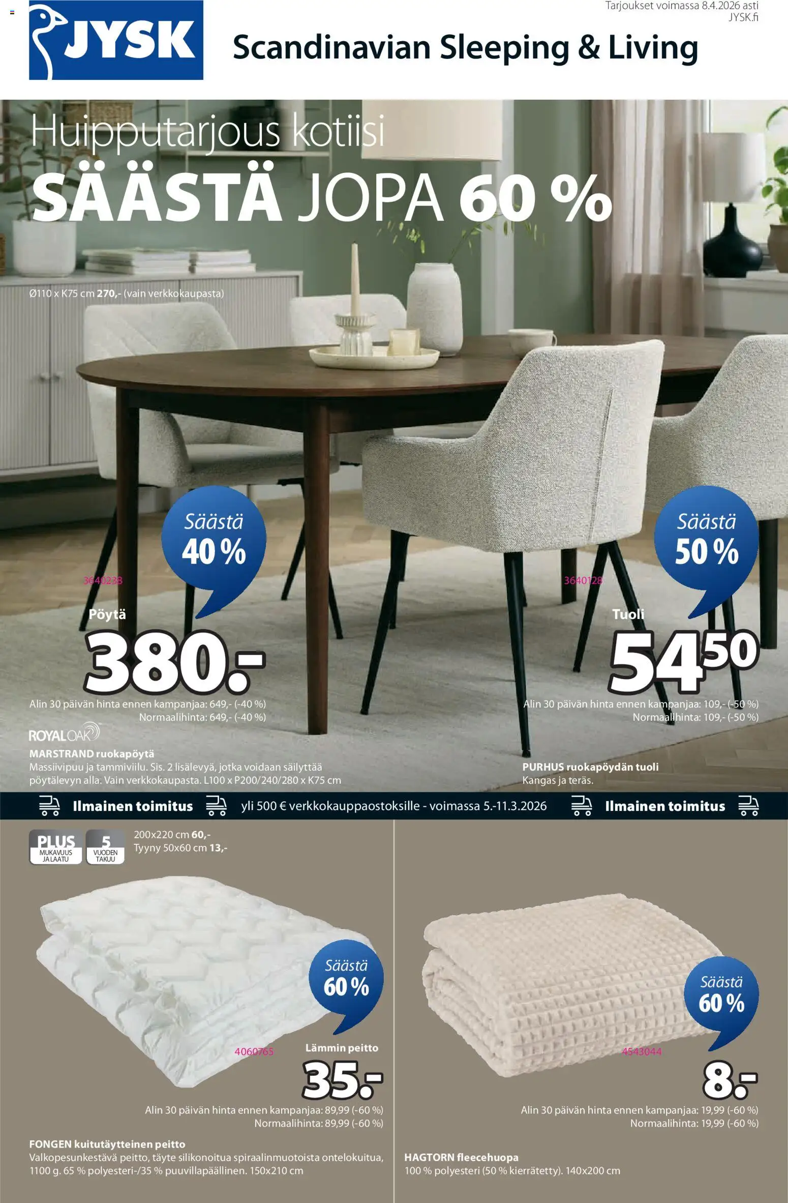 JYSK tarjoukset - sivu 1- voimassa alkaen 12/03/2026