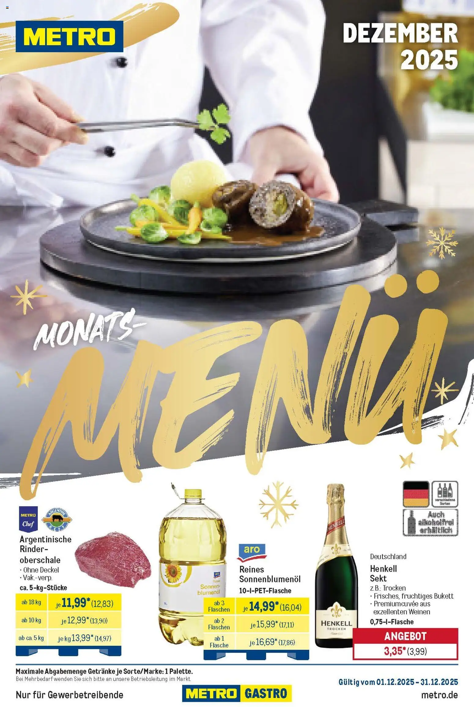 Metro Monats-Menü - Seite 1 - gültig ab 01.12.2025