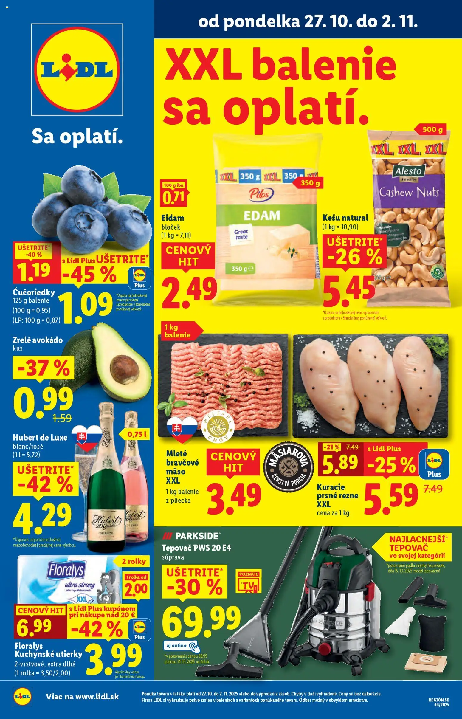 Lidl leták - strana 1- platný od 27.10.2025
