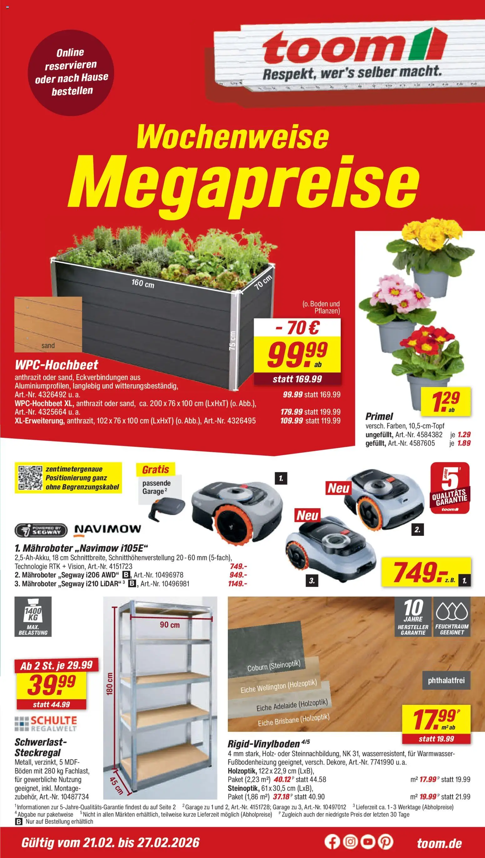 Toom Baumarkt Prospekt 	 - Seite 1 - gültig ab 21.02.2026