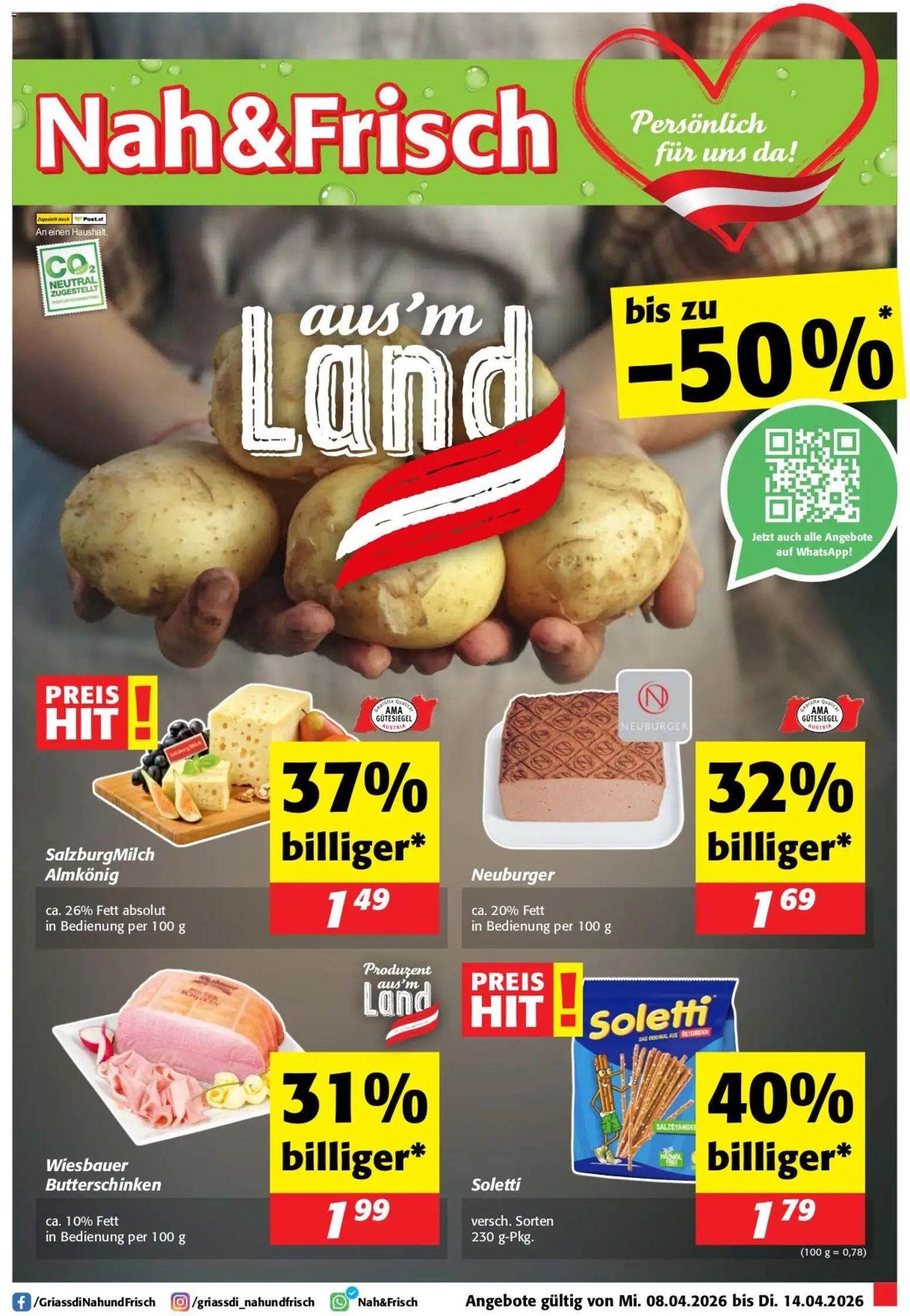 Nah und Frisch Flugblatt - page 1- valid from 08.04.2026