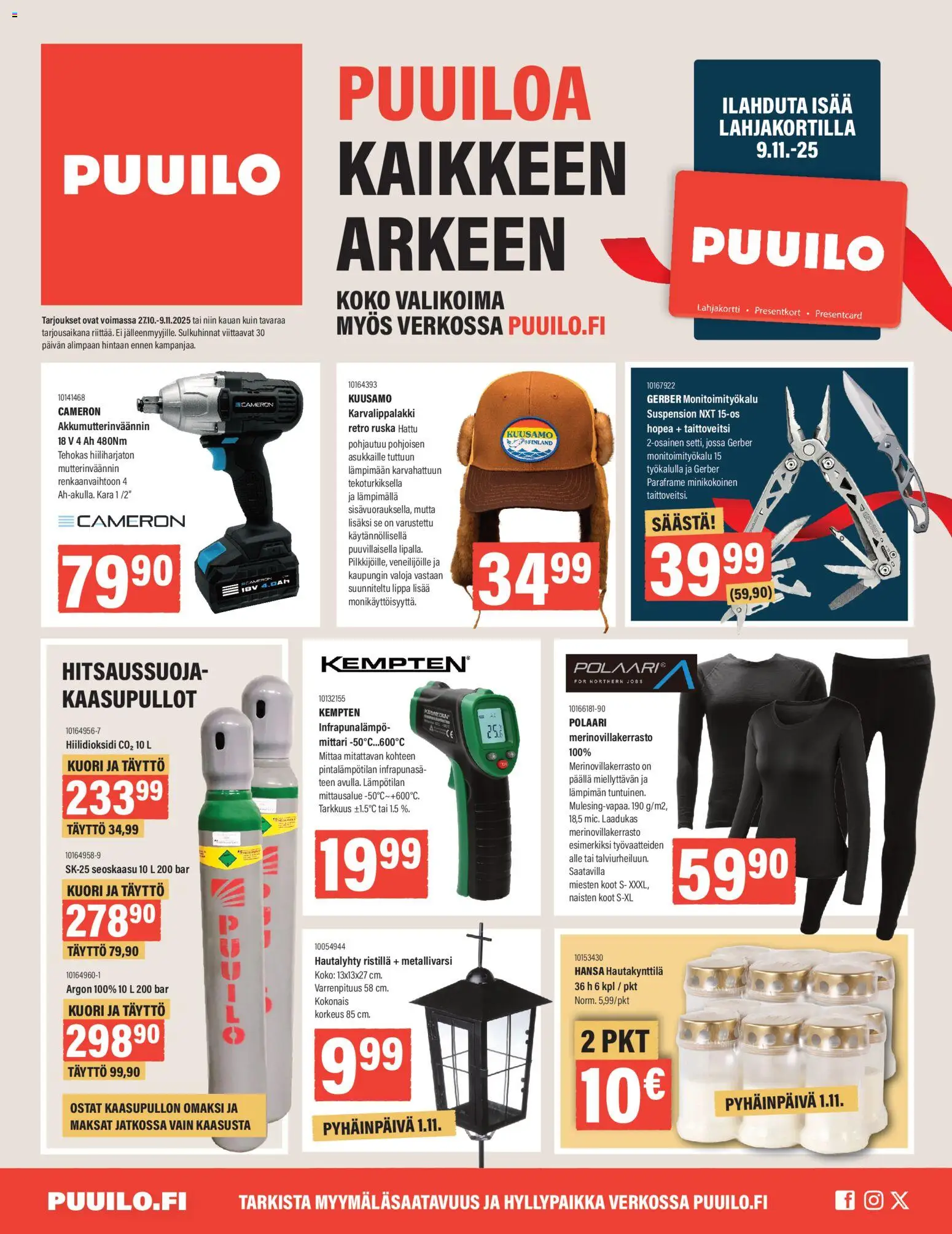 Puuilo tarjoukset - sivu 1- voimassa alkaen 27/10/2025