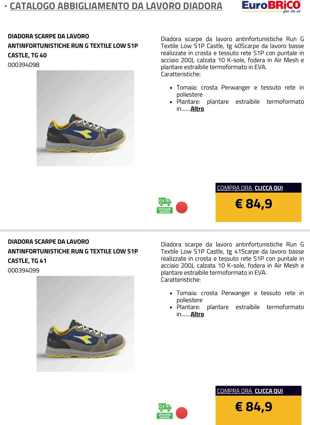 Eurobrico Abbigliamento da Lavoro Diadora catalogo - pagina 41 - valido dal 23/07/2025
