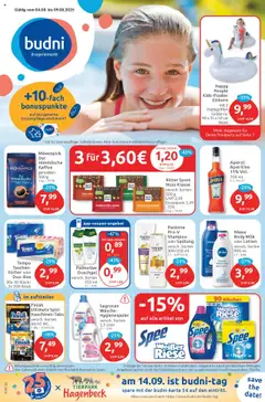 Vorschau Budni Prospekt 	 gültig ab 04.08.2025