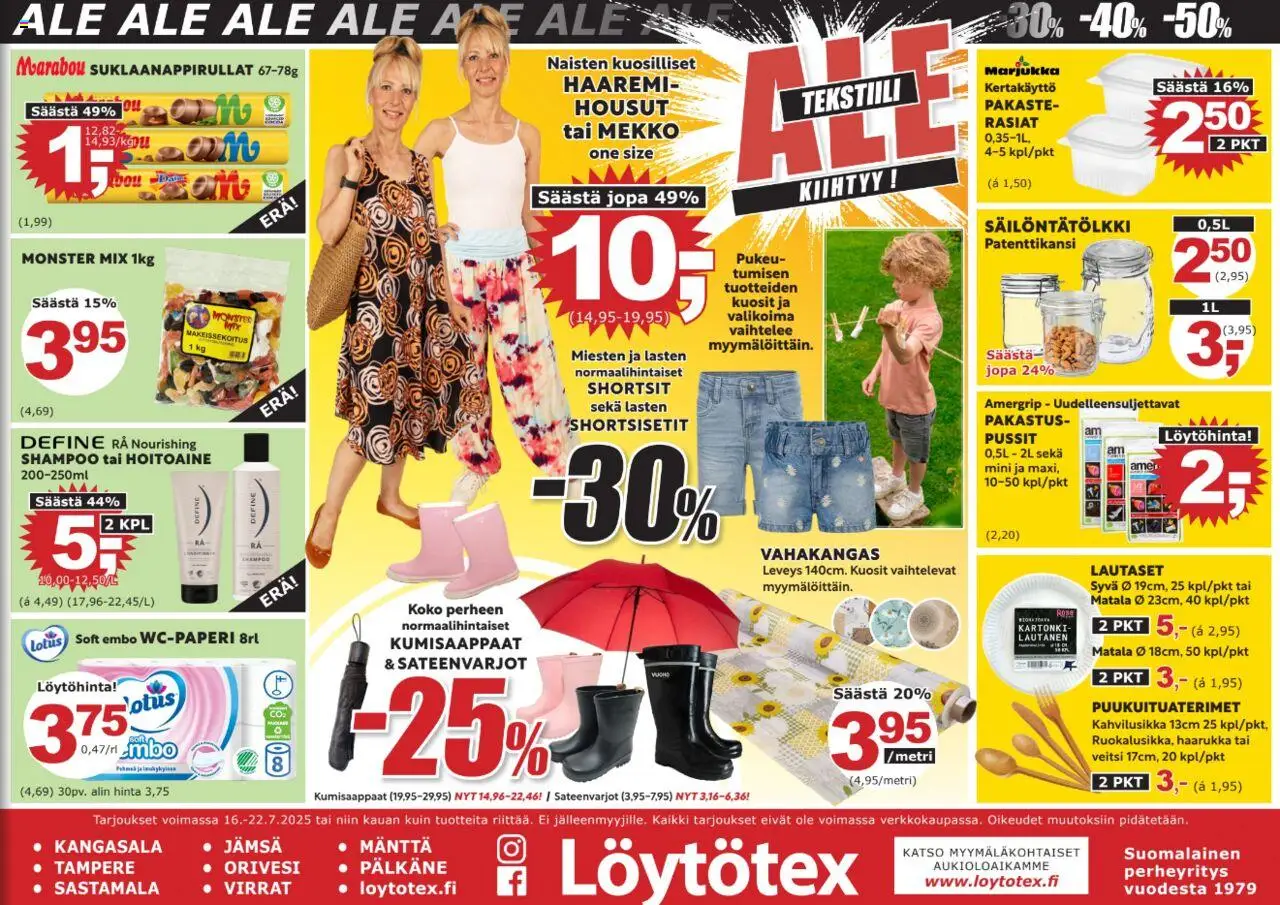 Löytötex tarjoukset - sivu 1- voimassa alkaen 16/07/2025