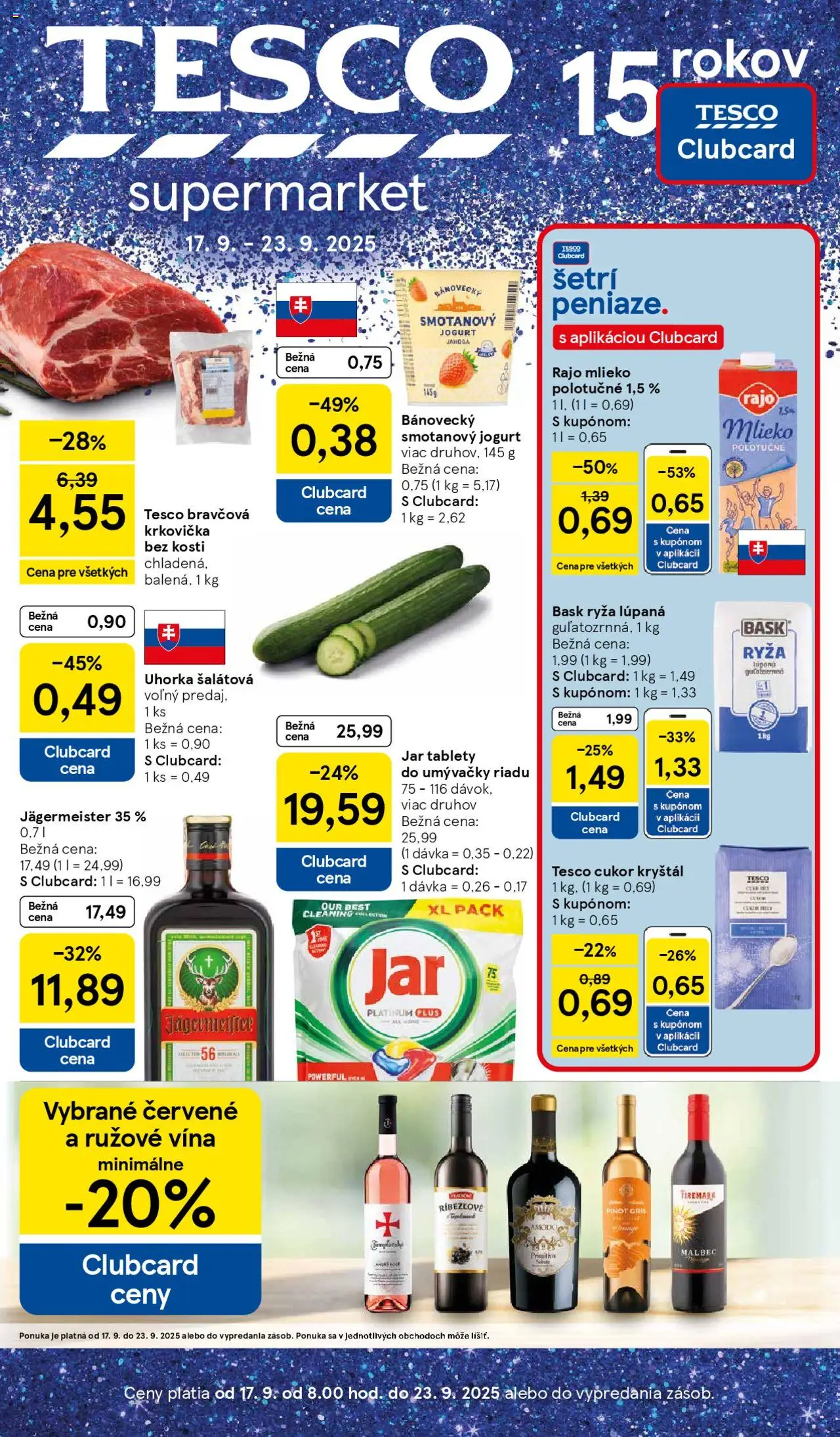 Tesco Supermarket - leták - strana 1- platný od 17.09.2025