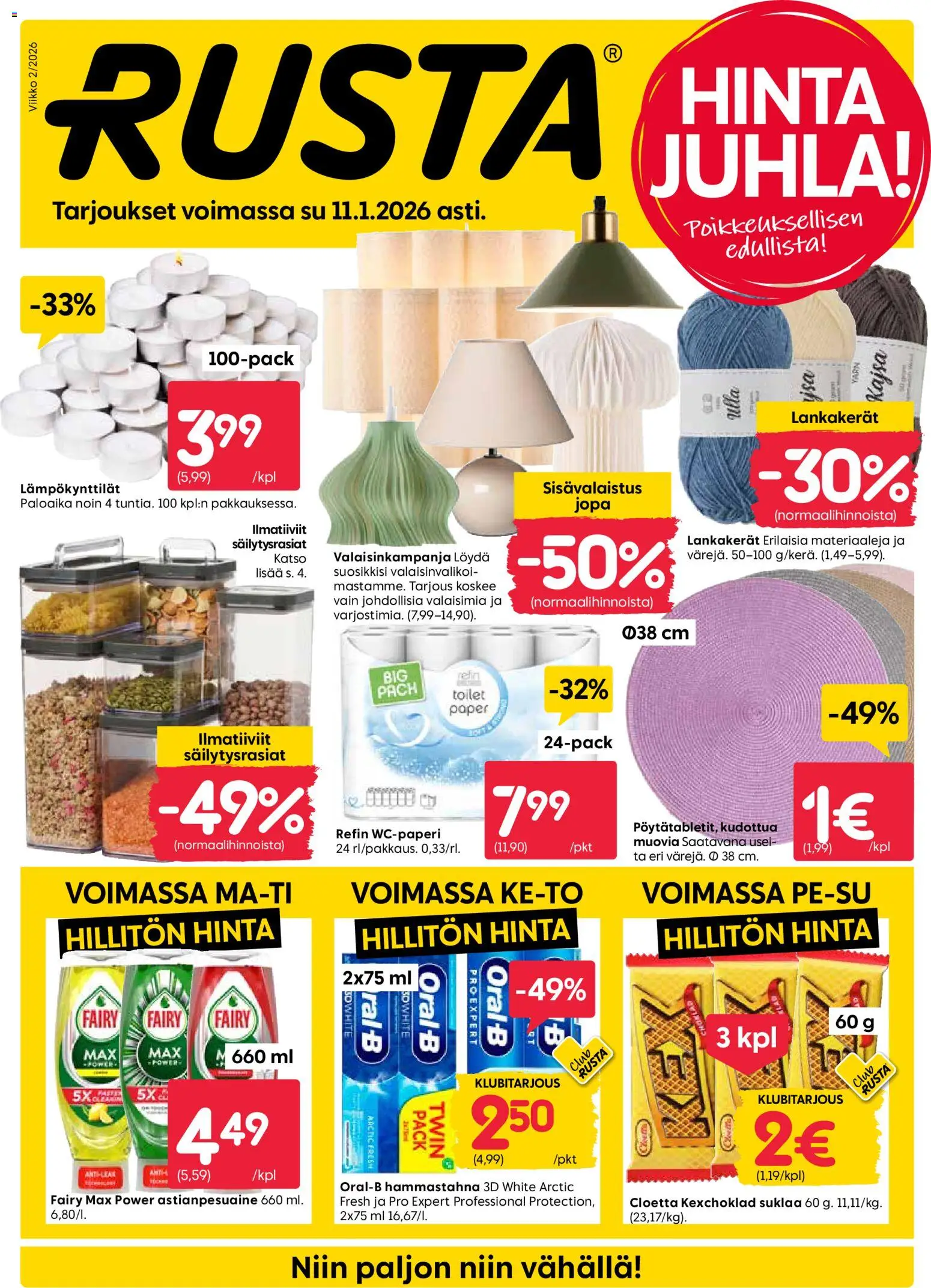 Rusta tarjoukset - sivu 1- voimassa alkaen 05/01/2026