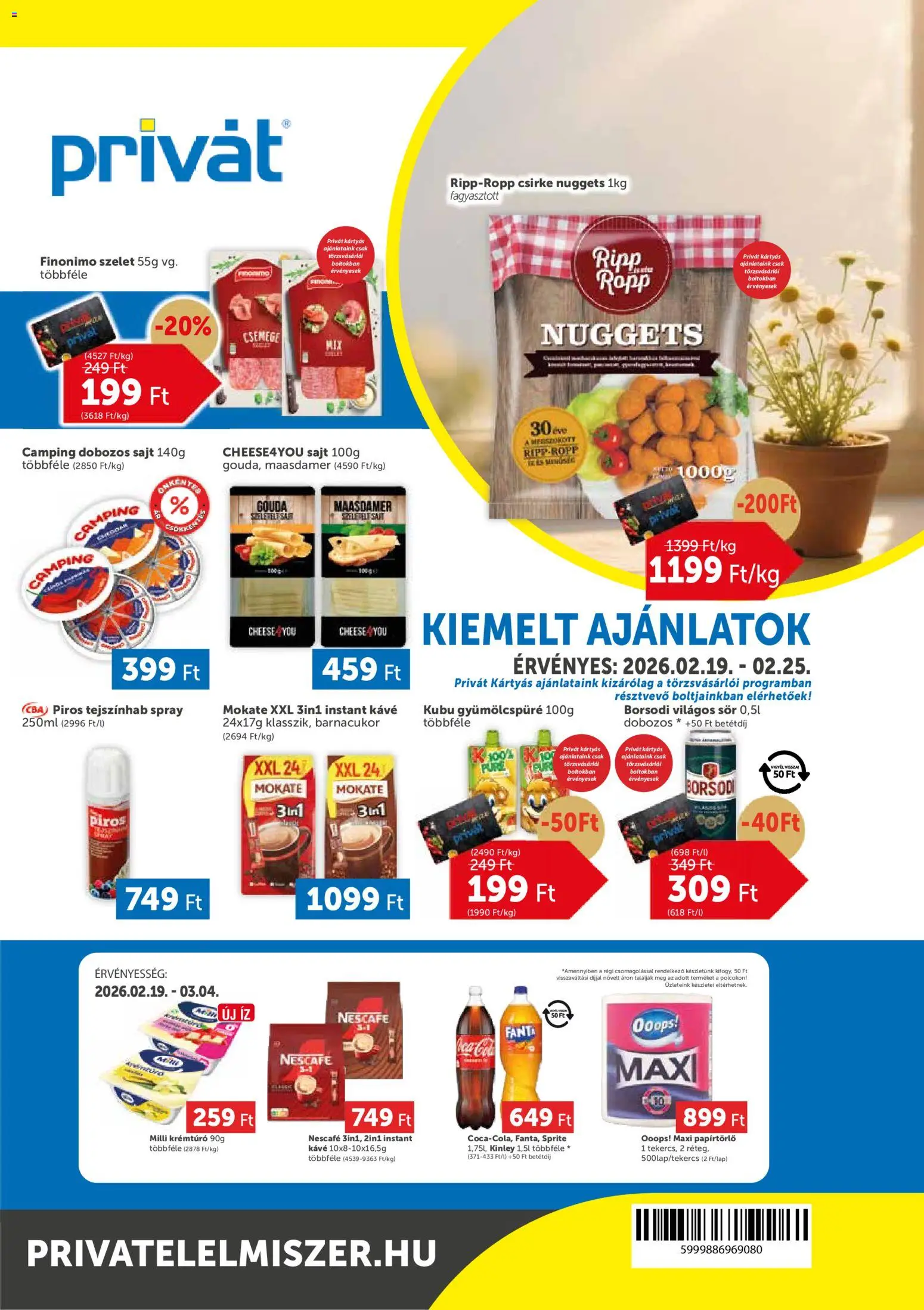 PRIVÁT Akciós újság - 1oldal - érvényes 2026.02.19.-tól