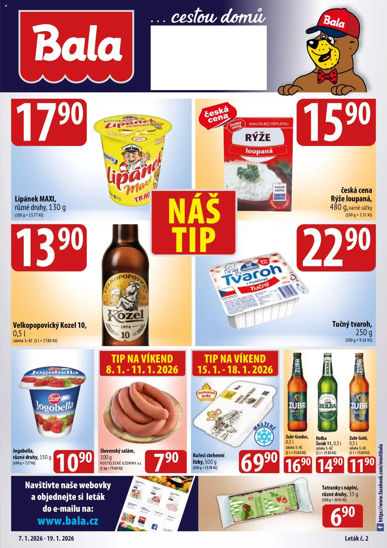 BALA velký leták Holba + - strana 1- platný od 07.01.2026