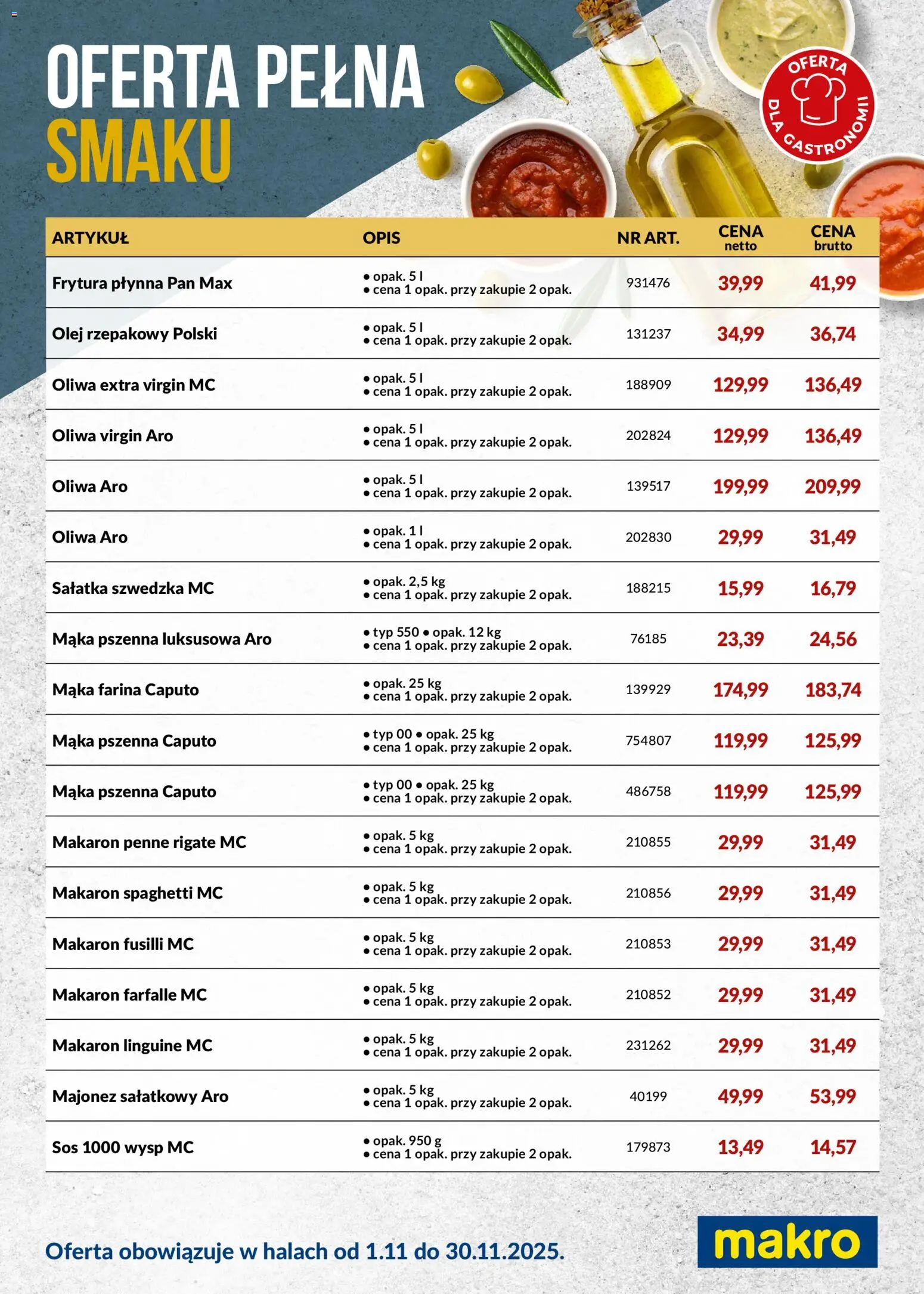 Makro Gazetka - Oferta pełna smaku w dostawie - strona 1- ważny od 01.11.2025