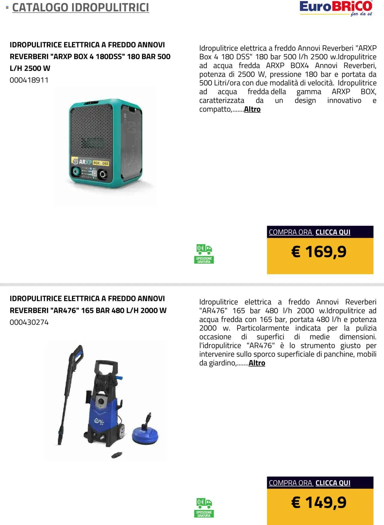 Eurobrico Idropulitrici catalogo - pagina 12 - valido dal 23/07/2025