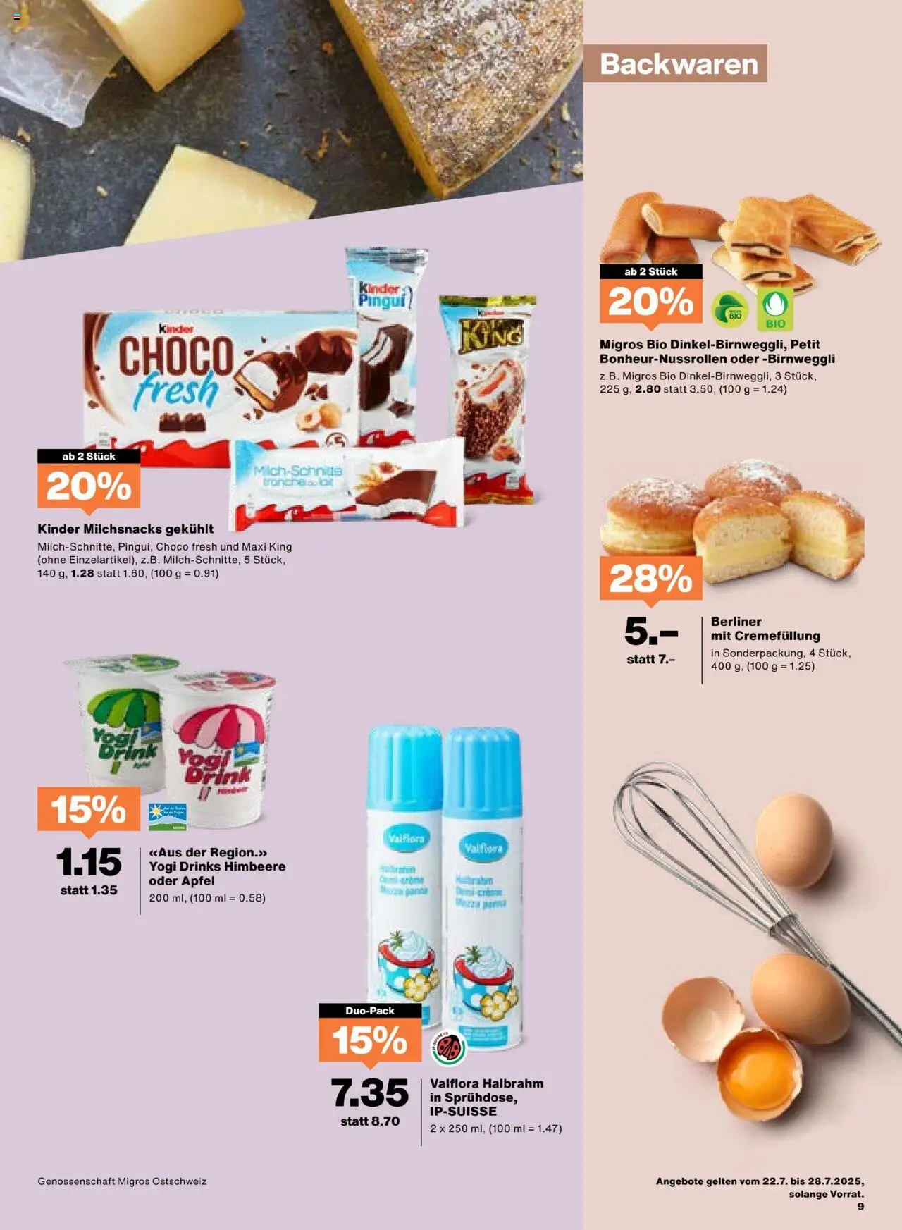 Migros Aktionen - Seite 9- gültig ab 22.07.2025