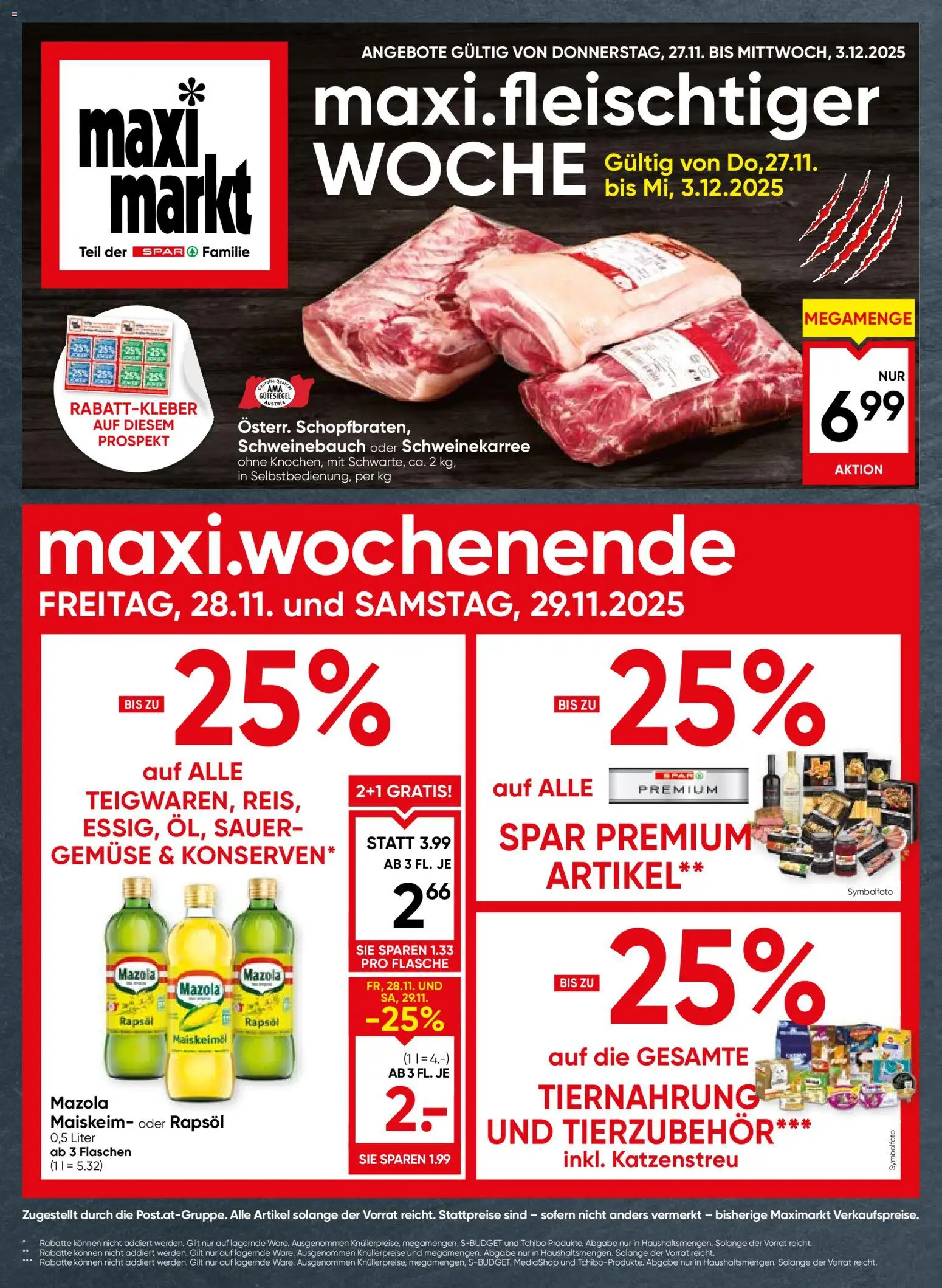 Maximarkt Flugblatt - Seite 1- gültig ab 27.11.2025