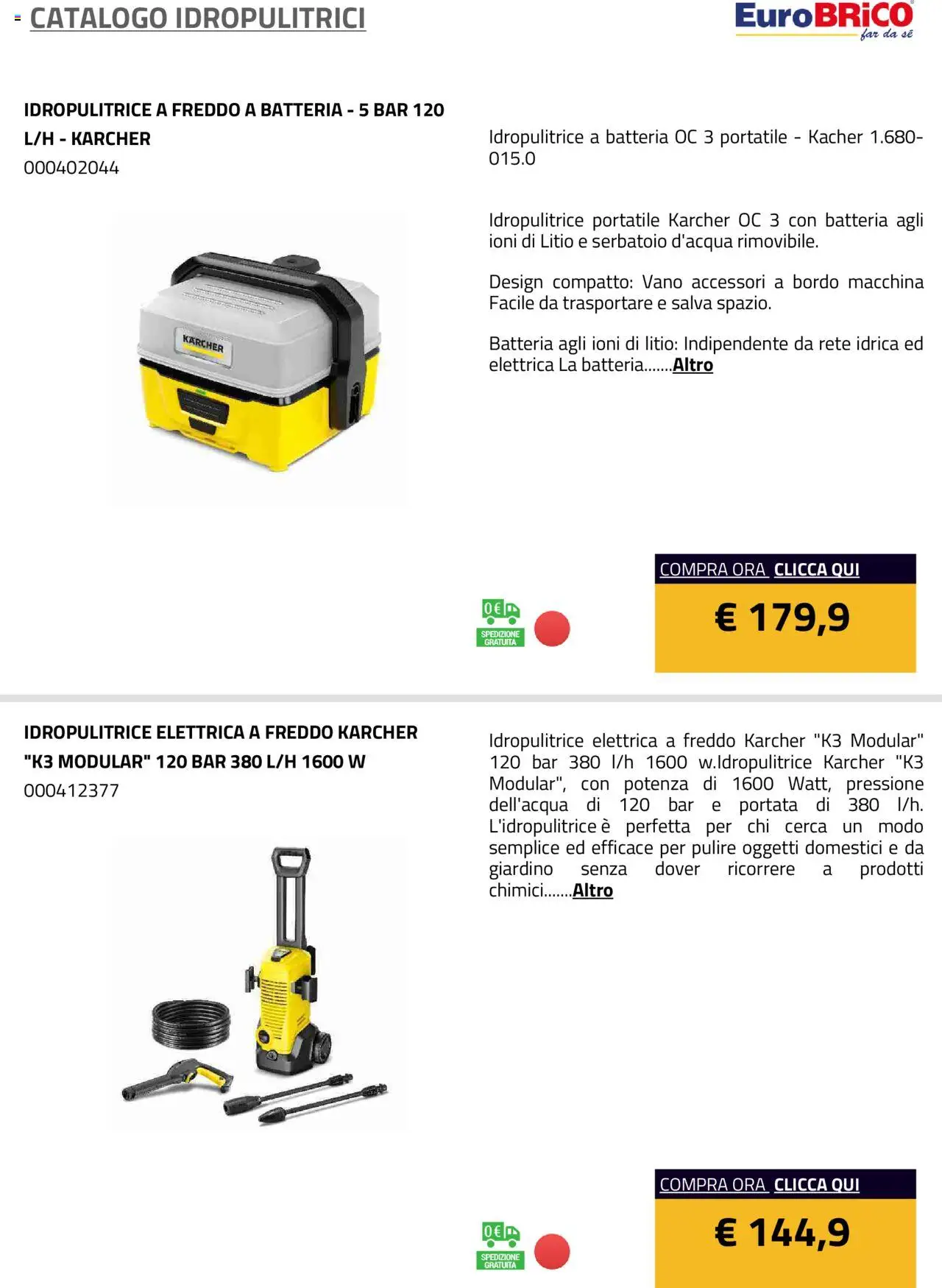 Eurobrico Idropulitrici catalogo - pagina 42 - valido dal 23/07/2025
