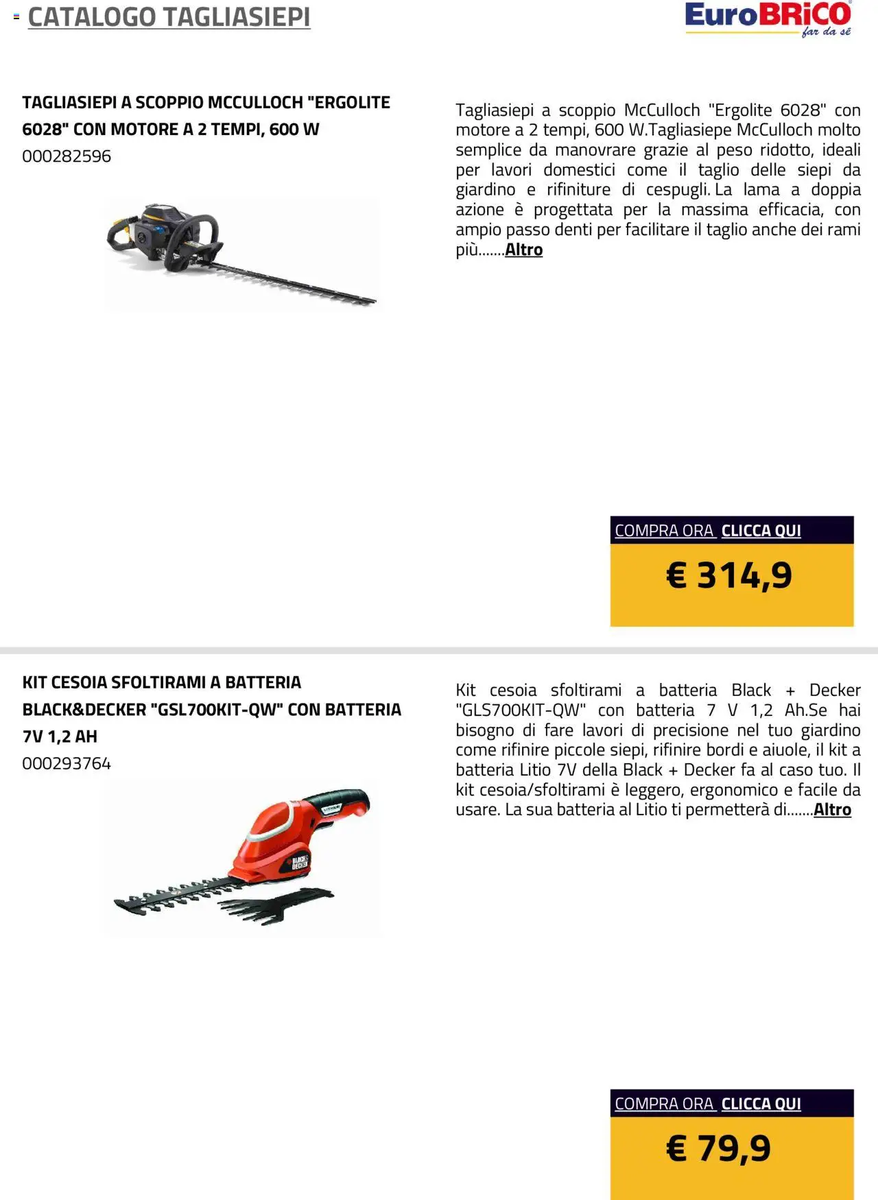 Eurobrico Tagliasiepi catalogo - pagina 2 - valido dal 23/07/2025