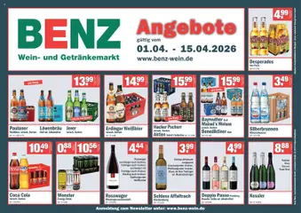 Vorschau Benz Getränke Prospekt 	 gültig ab 01.04.2026