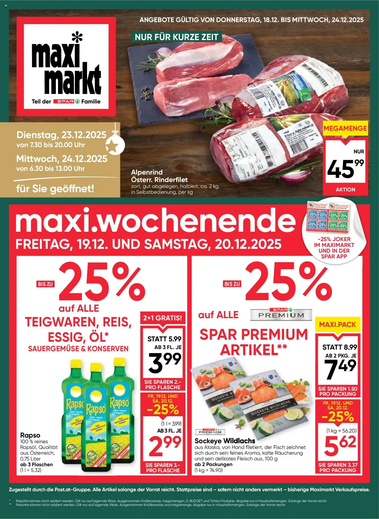 Maximarkt Flugblatt - Seite 1- gültig ab 18.12.2025