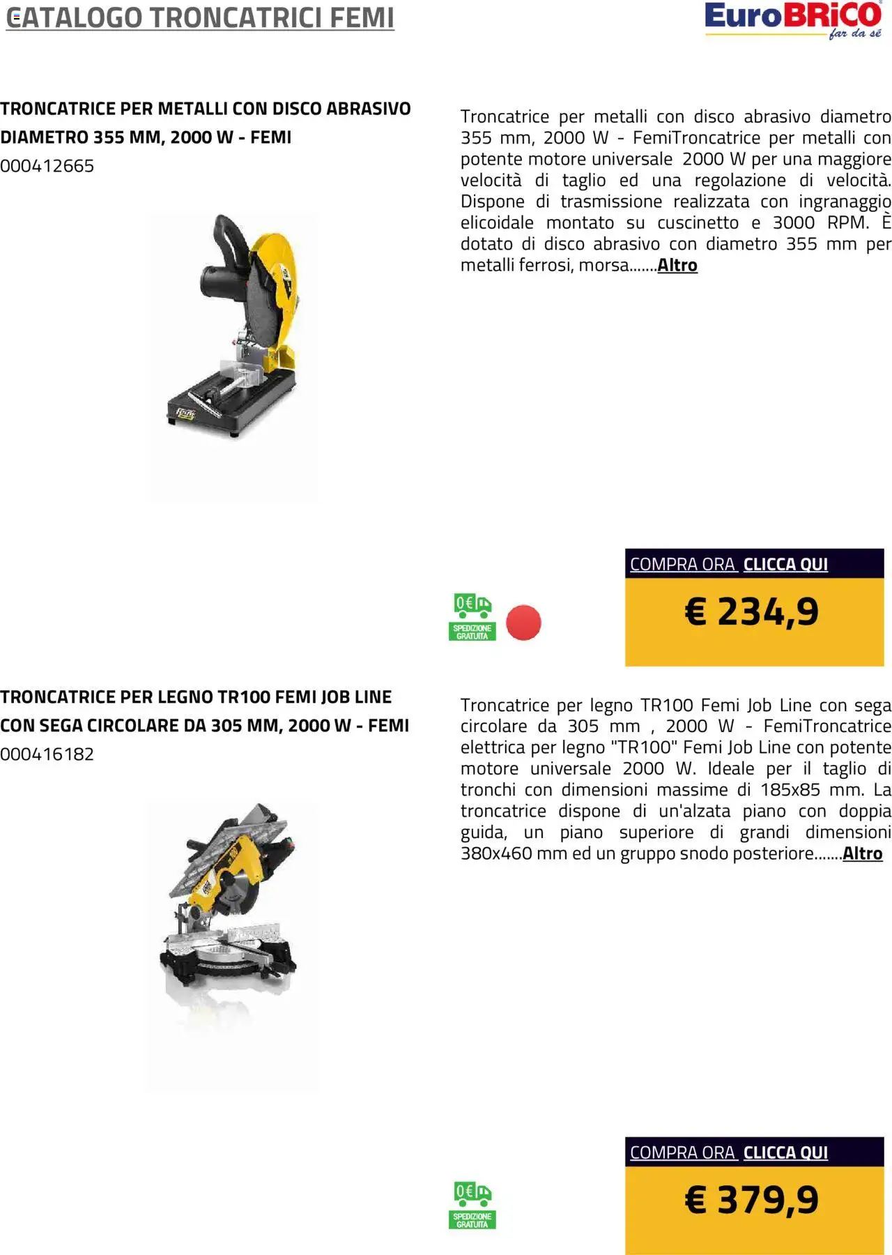 Eurobrico Troncatrici Femi catalogo - pagina 10 - valido dal 23/07/2025