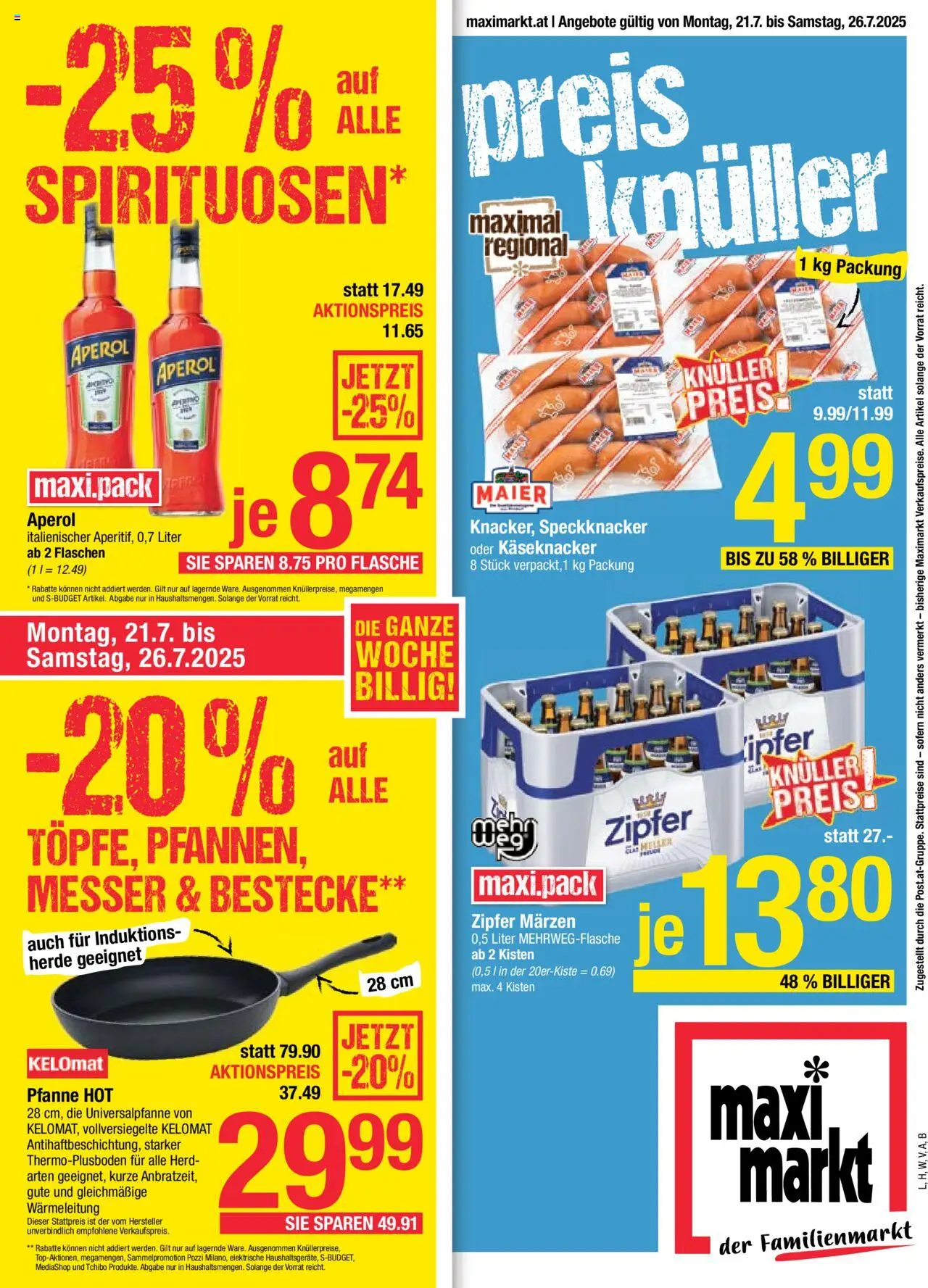 Maximarkt Flugblatt - Seite 1- gültig ab 21.07.2025