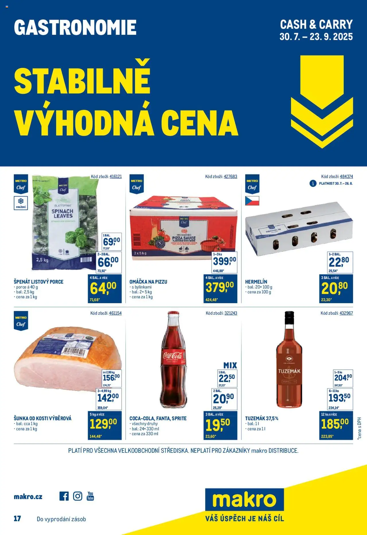 Makro leták - Stabilně výhodná cena – gastronomie - strana 1- platný od 30.07.2025