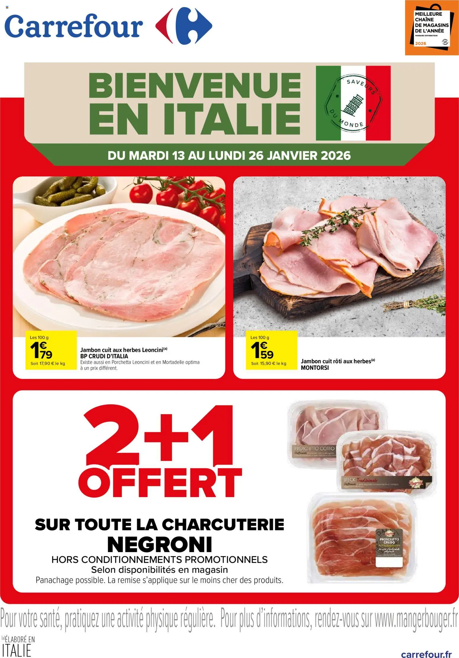 Carrefour Bienvenue en Italie - page 1 - valable à partir du 13/01/2026