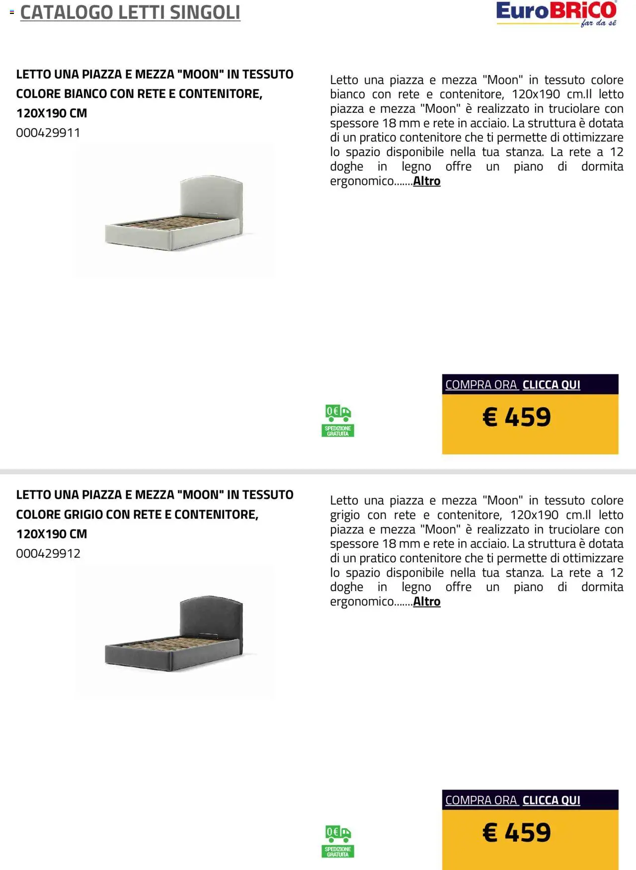 Eurobrico Letti Singoli catalogo - pagina 36 - valido dal 23/07/2025