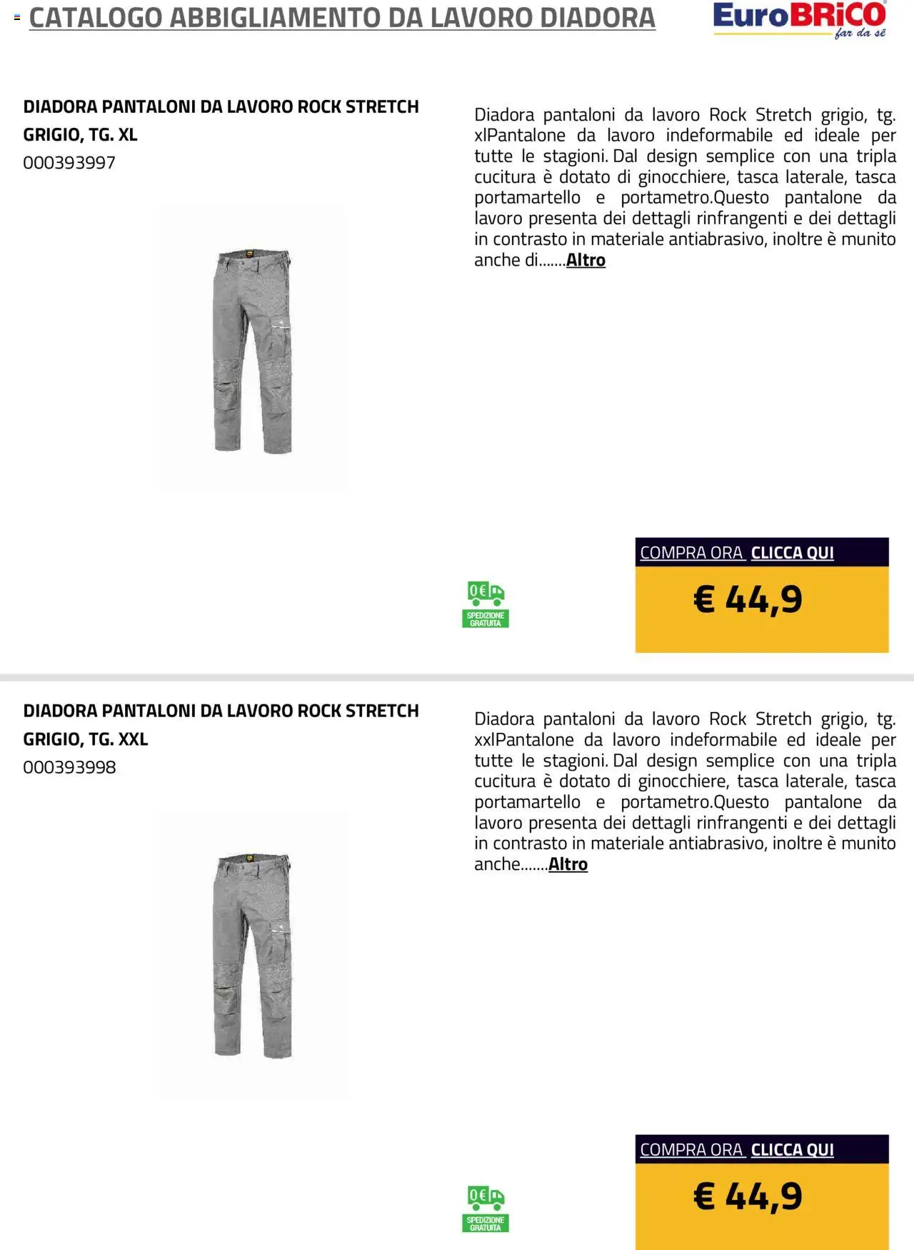 Eurobrico Abbigliamento da Lavoro Diadora catalogo - pagina 18 - valido dal 23/07/2025