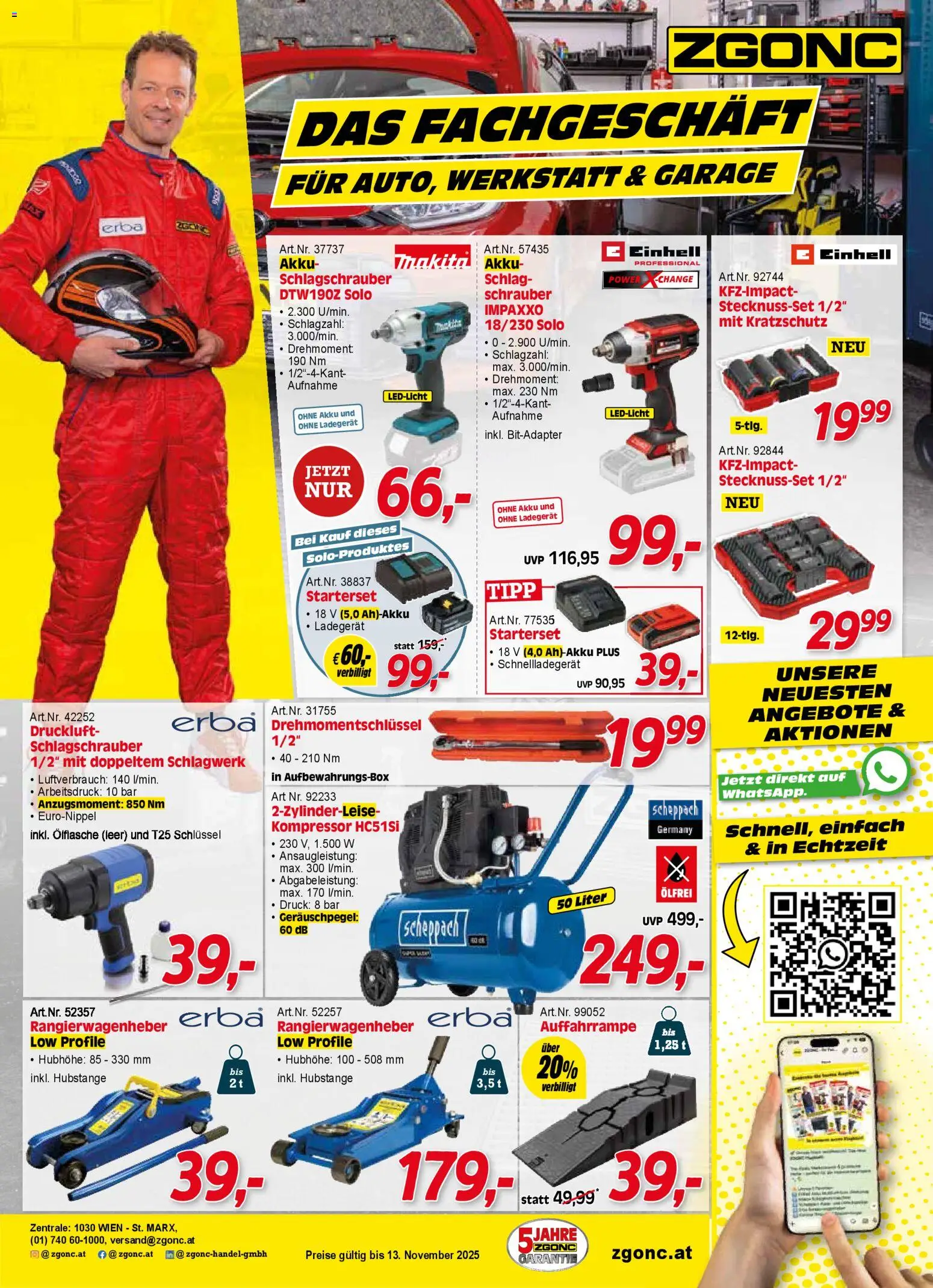 Zgonc - Das Fachgeschäft für Auto, Werkstatt und Garage - Seite 1- gültig ab 30.10.2025