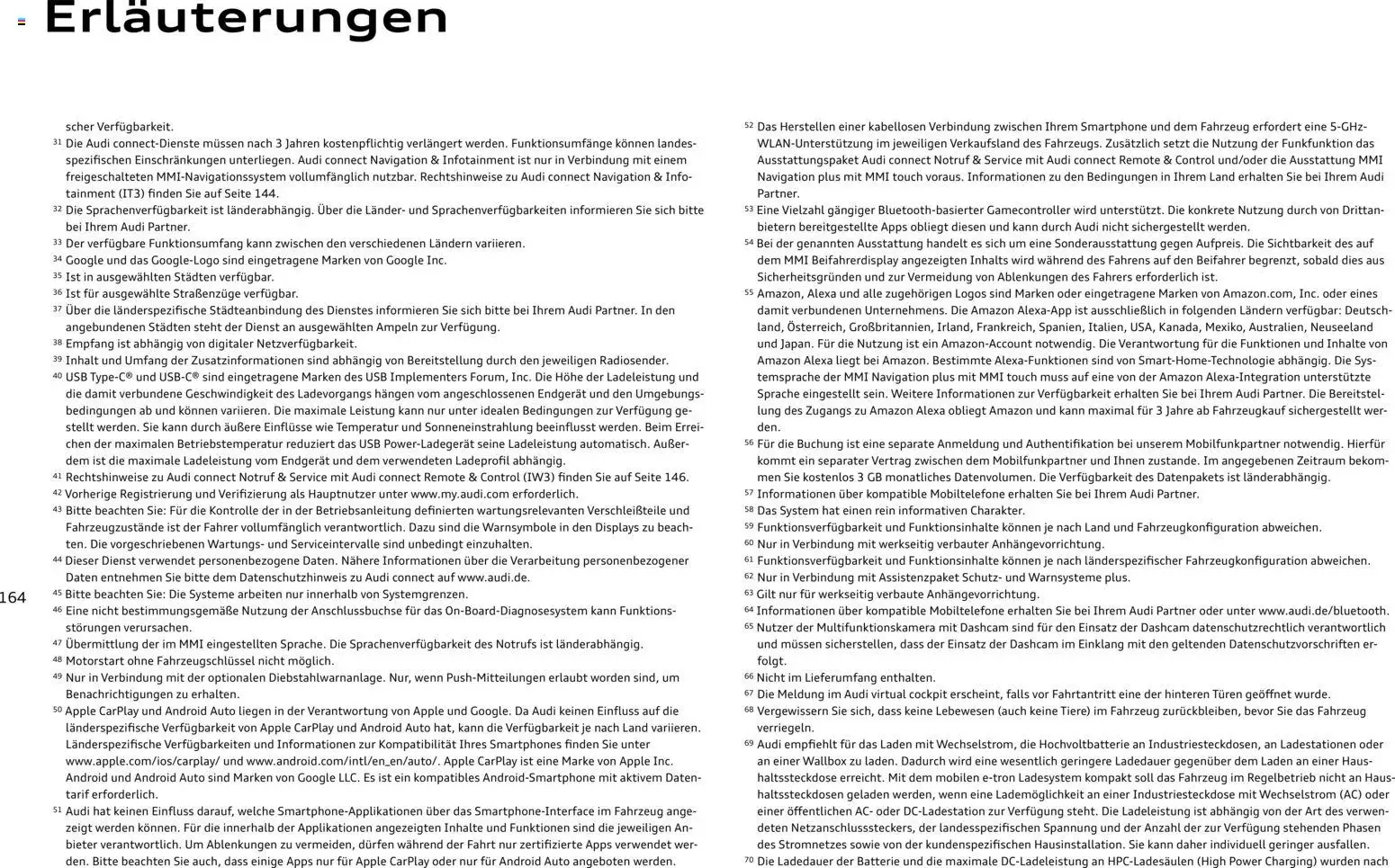 Audi  A6 e-tron - Seite 164 - gültig ab 01.10.2025