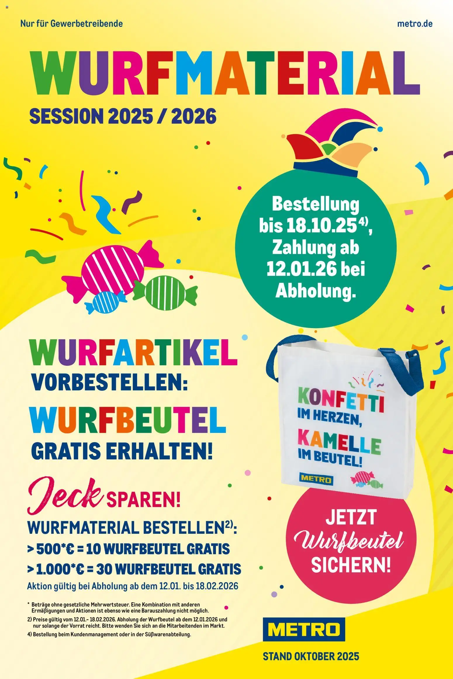 Metro Wurfmaterial Karneval - Seite 1 - gültig ab 01.10.2025