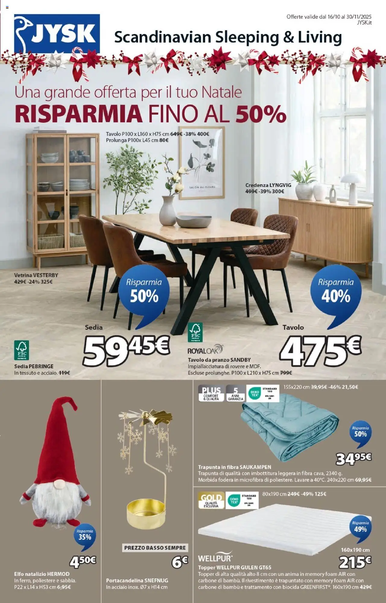 Volantino JYSK	 - pagina 1 - valido dal 16/10/2025