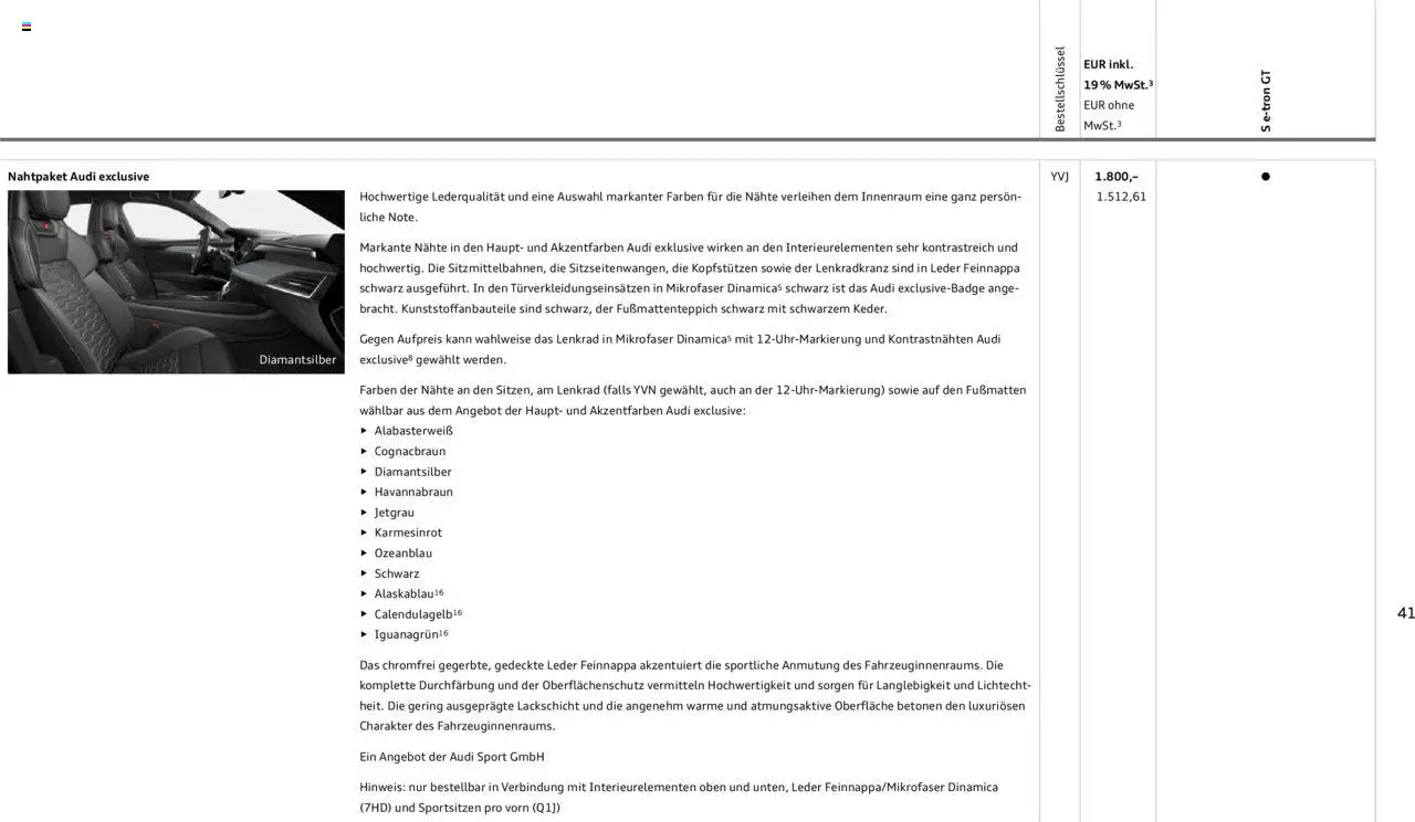 Audi S e-tron GT - Seite 41 - gültig ab 29.01.2025