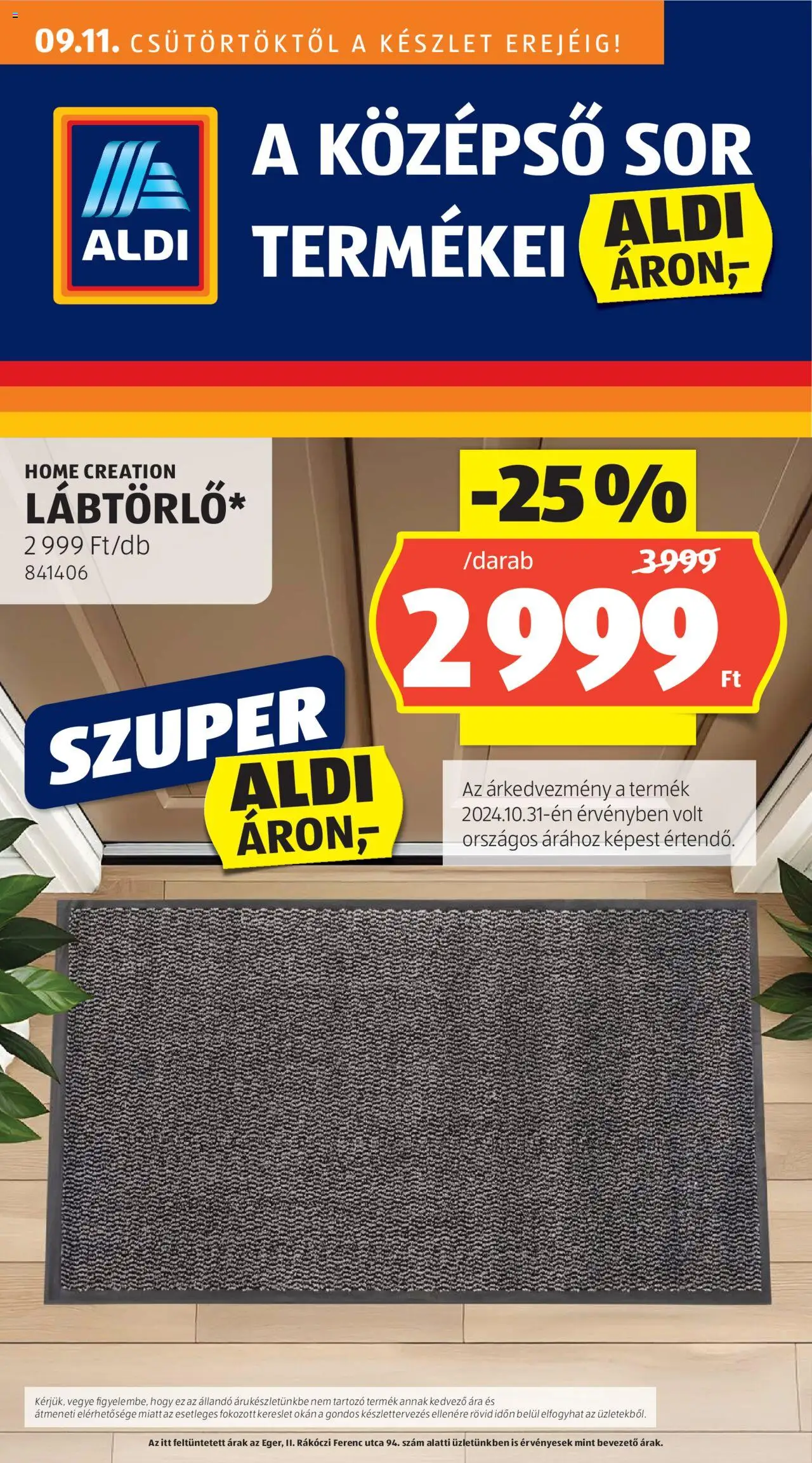 Aldi - Középső sor termékei - 1oldal - érvényes 2025.09.11.-tól
