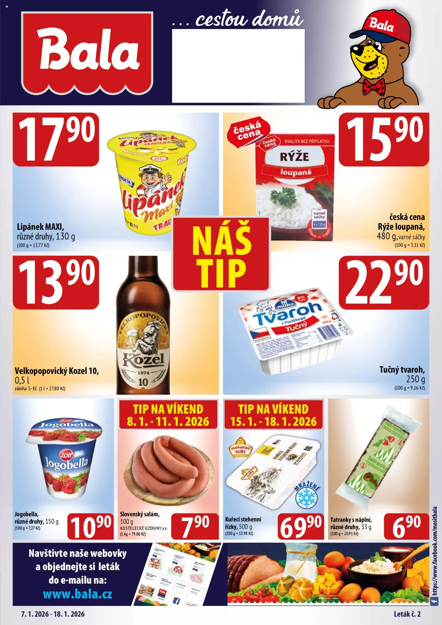 BALA - Velký leták - strana 1- platný od 07.01.2026