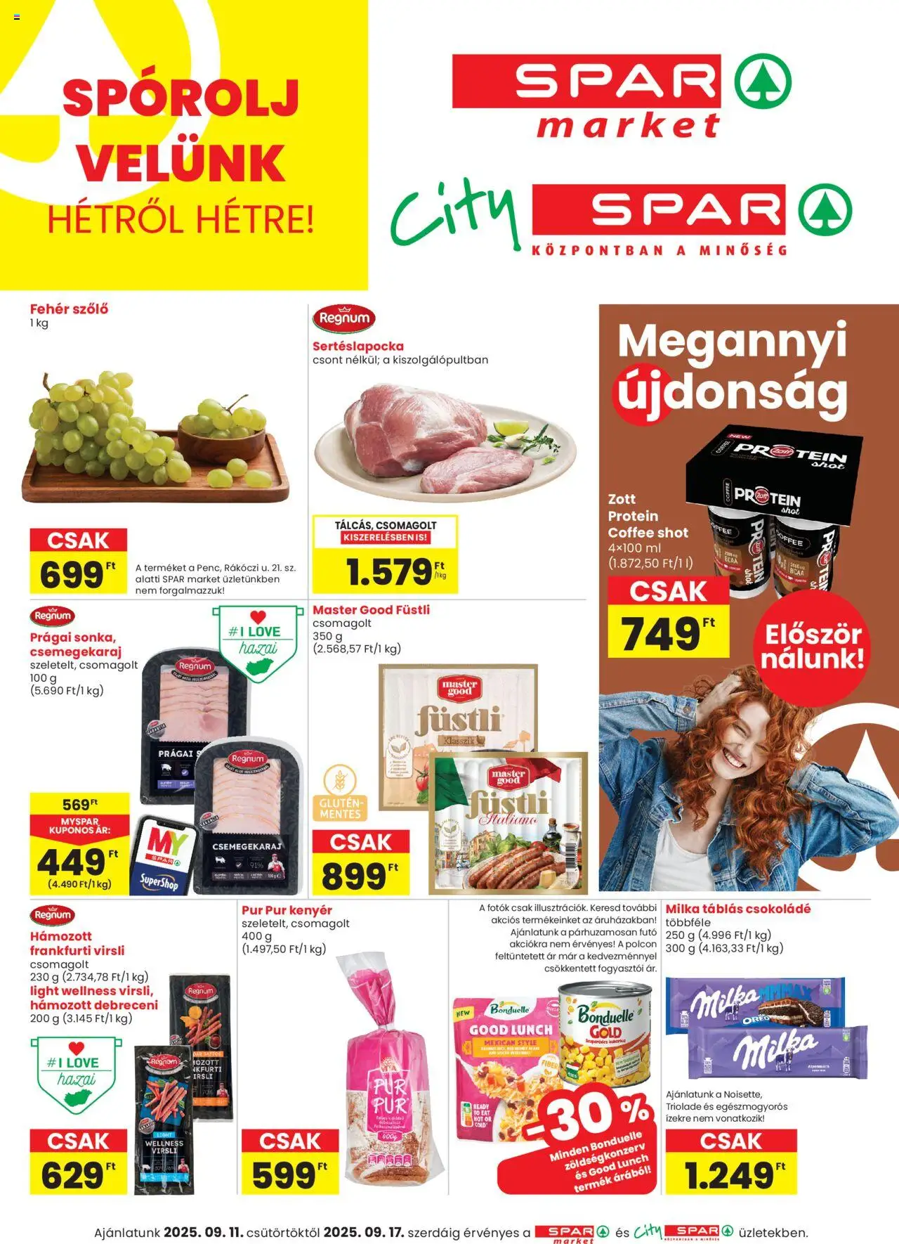 Spar Market Akciós újság - 1oldal - érvényes 2025.09.11.-tól