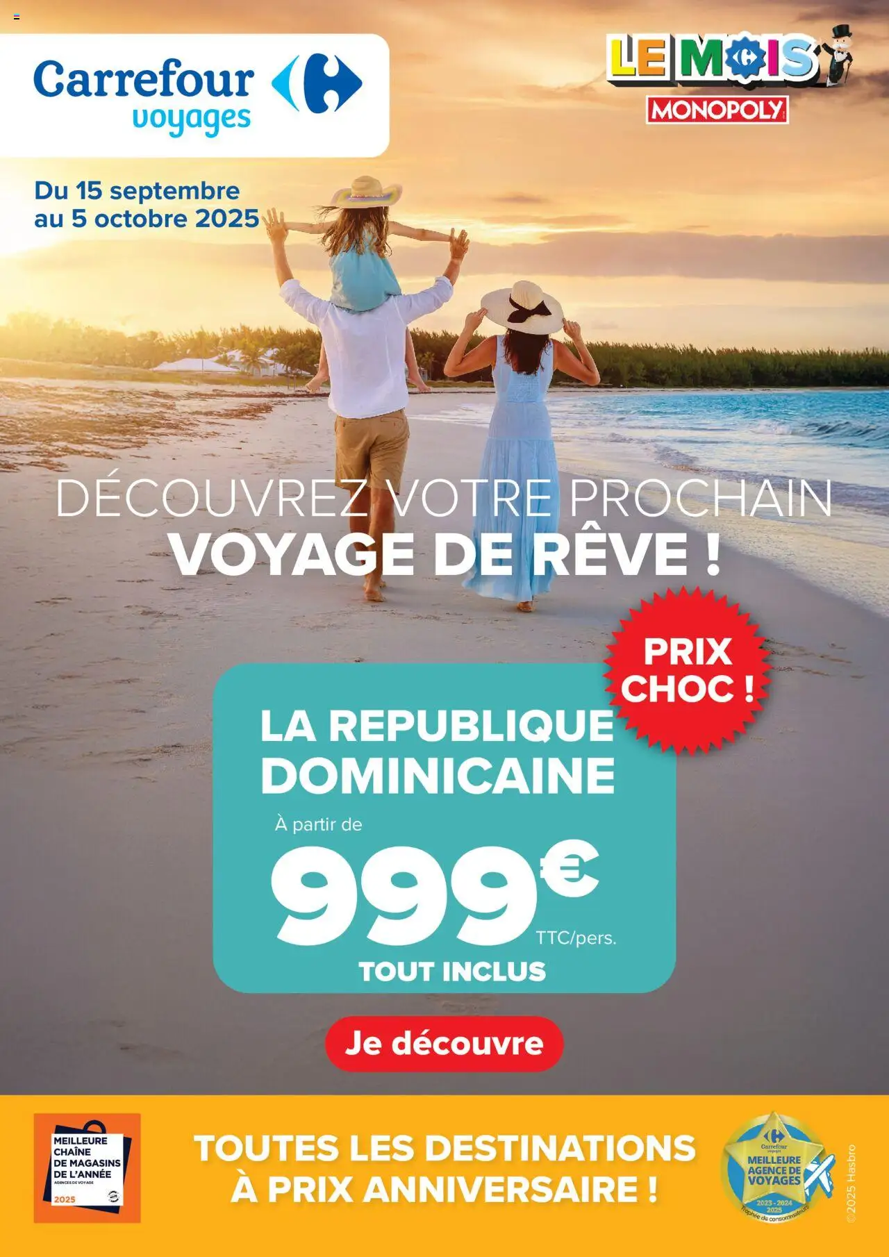 Carrefour catalogue Voyages à prix anniversaire ! - page 1 - valable à partir du 15/09/2025