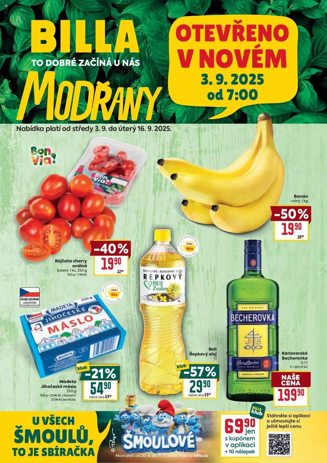 Billa leták - Modřany - strana 1- platný od 03.09.2025