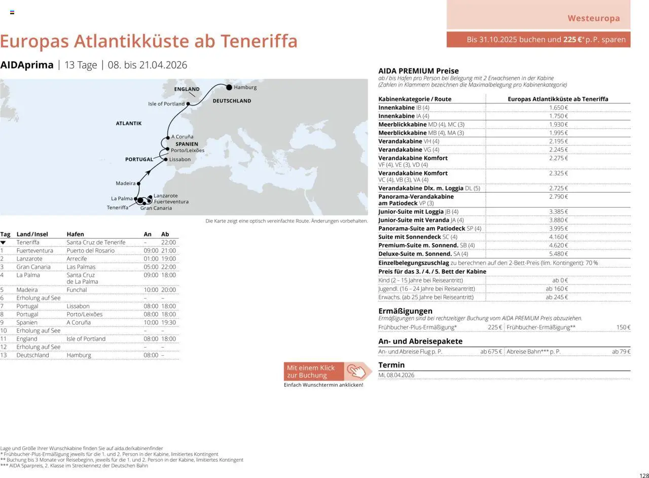 Aida Sommer 2026 - Seite 128 - gültig ab 01.03.2026