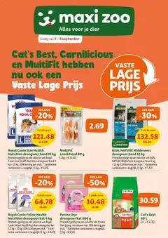Maxi Zoo folder geldig vanaf 03/09/2025